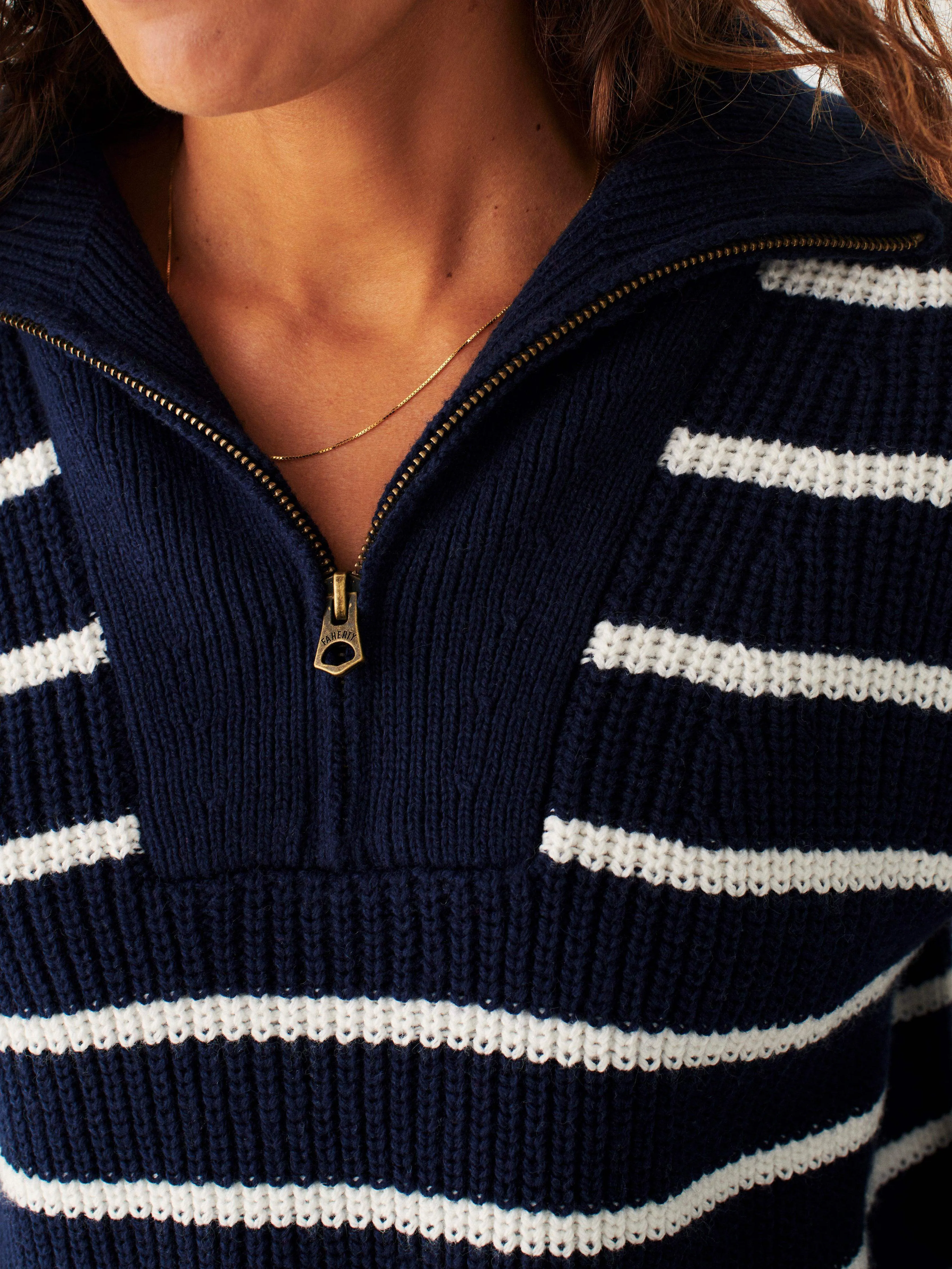 Mariner Sweater - Navy Multi sold by Faherty product image thumbnail 2