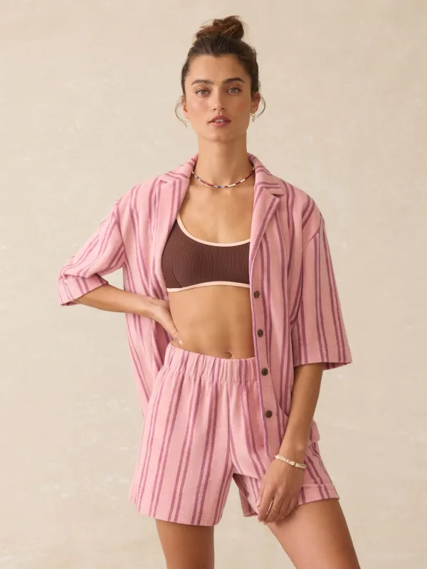 Cabana Towel Terry Short - Orchid Lines sold by Faherty