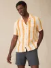 Short Sleeve Shibori Palma Linen Shirt - Citrus Valley sold by Faherty
