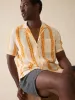 Short Sleeve Shibori Palma Linen Shirt - Citrus Valley sold by Faherty