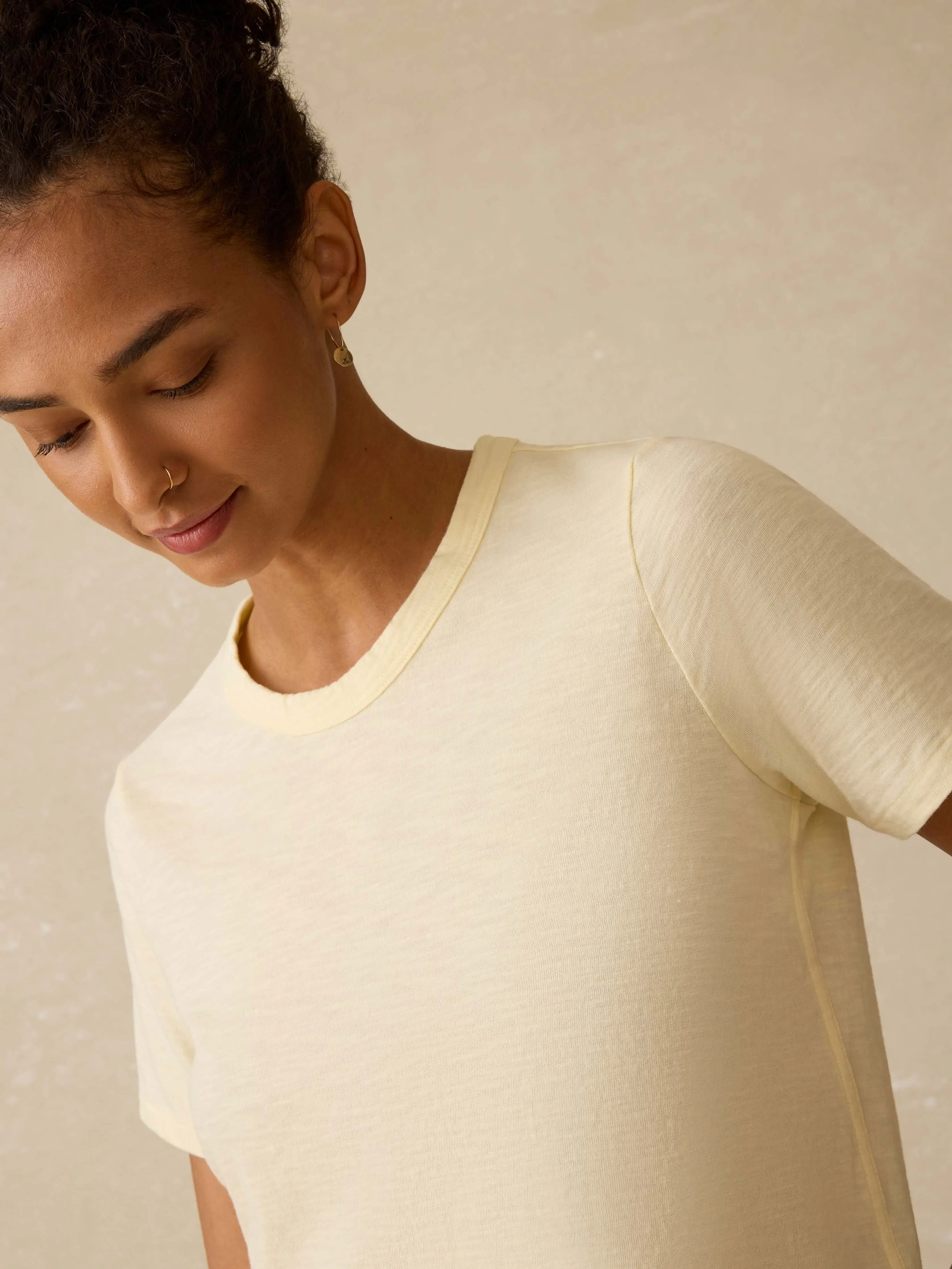 Sunwashed Essential Tee - Lemon Sorbet sold by Faherty product image thumbnail 3