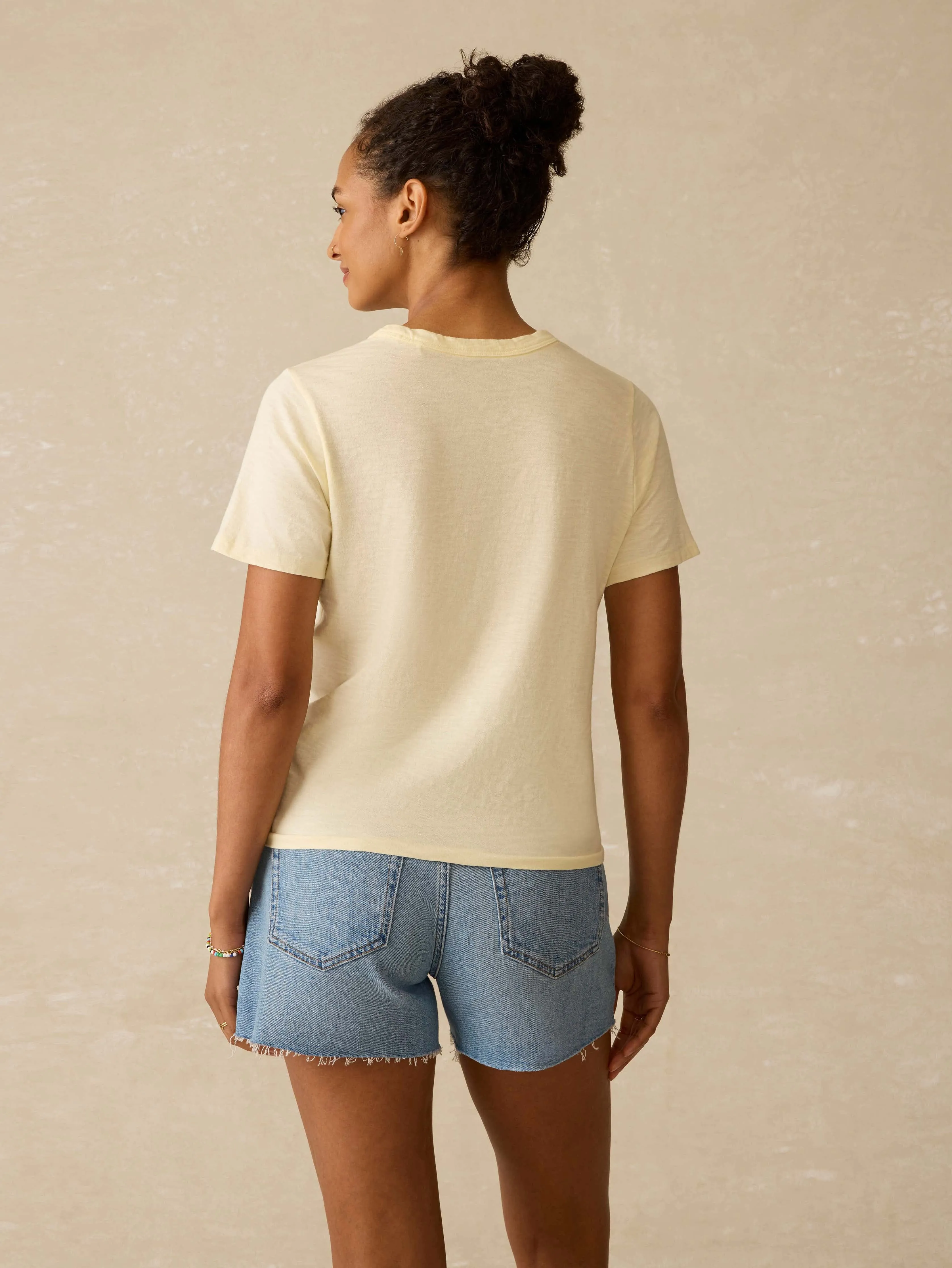 Sunwashed Essential Tee - Lemon Sorbet sold by Faherty product image thumbnail 4