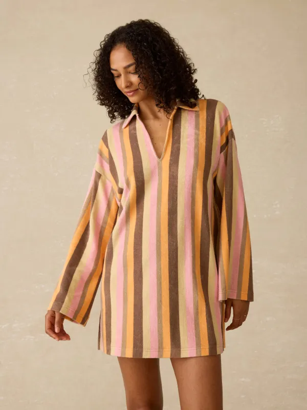 Cabana Towel Terry Mini Dress - Sun Kissed Stripe made by Faherty