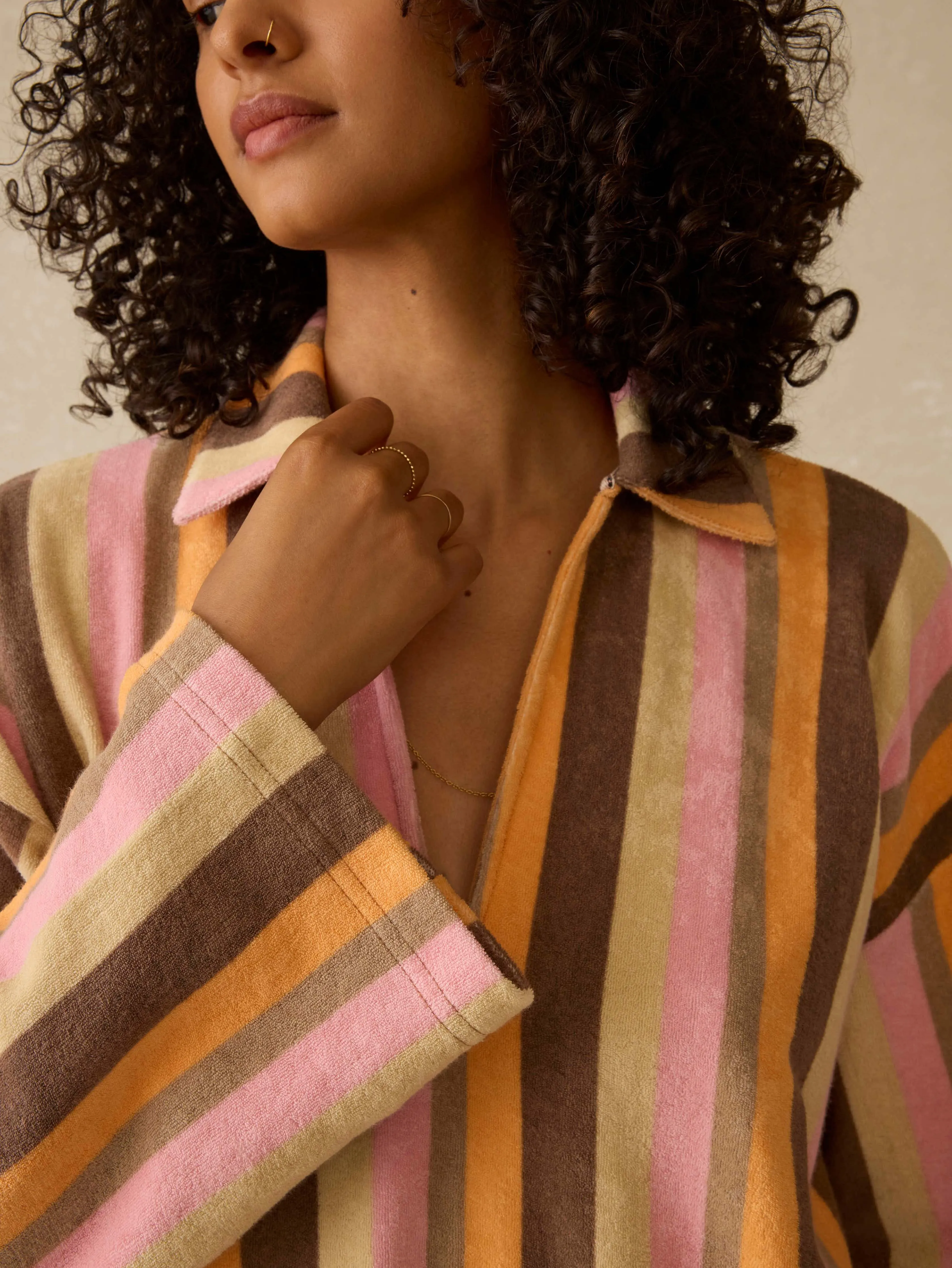 Cabana Towel Terry Mini Dress - Sun Kissed Stripe sold by Faherty product image thumbnail 2