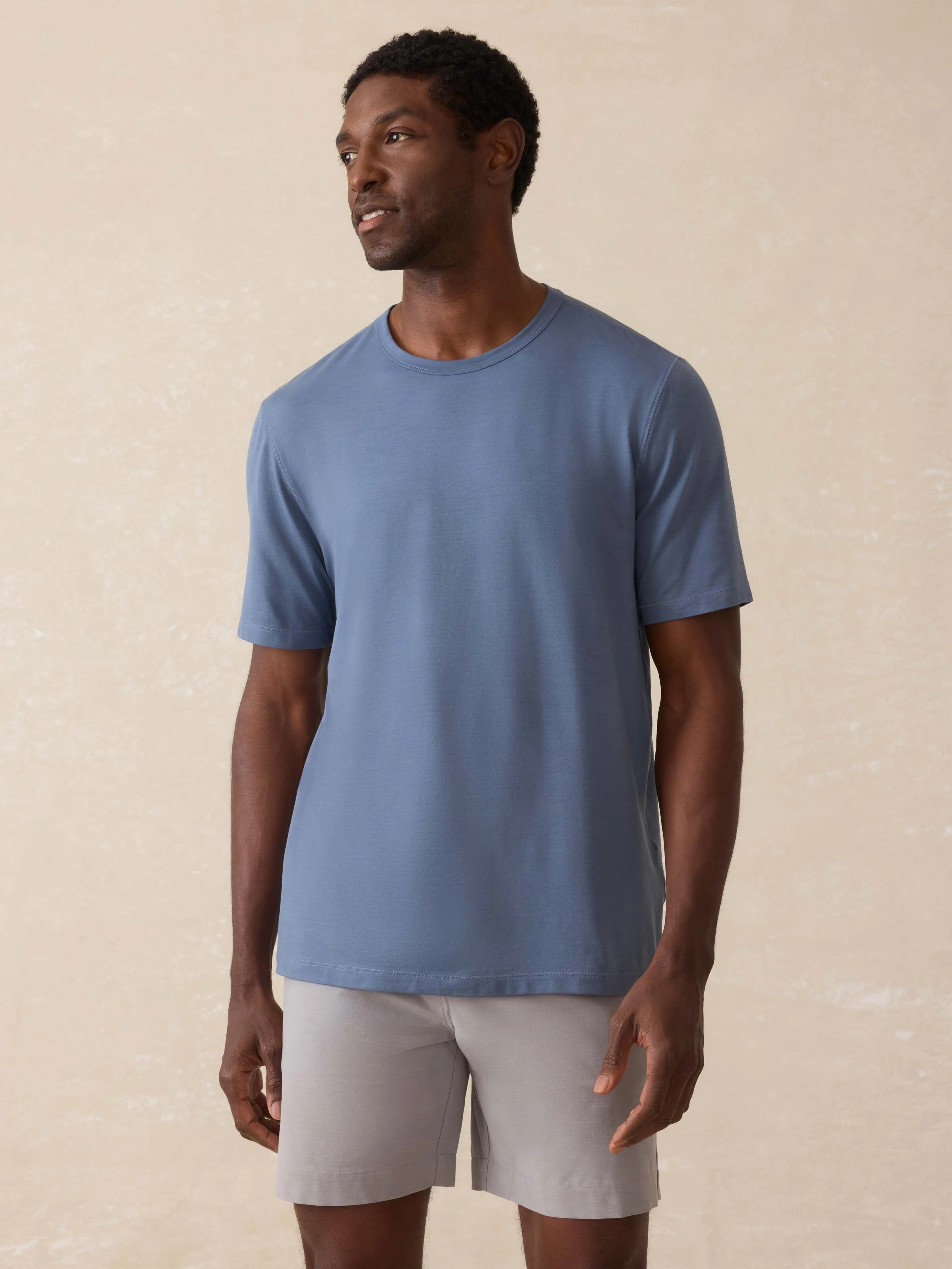 Short-Sleeve Shorelite UPF Tee - Breaker Blue sold by Faherty