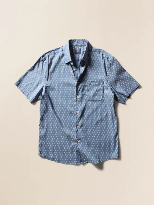 Short-Sleeve Movement™ Monterey Shirt - Marine Palm Foliage sold by Faherty
