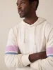 Sunwashed Slub Hoodie - Cream Dume Stripe sold by Faherty