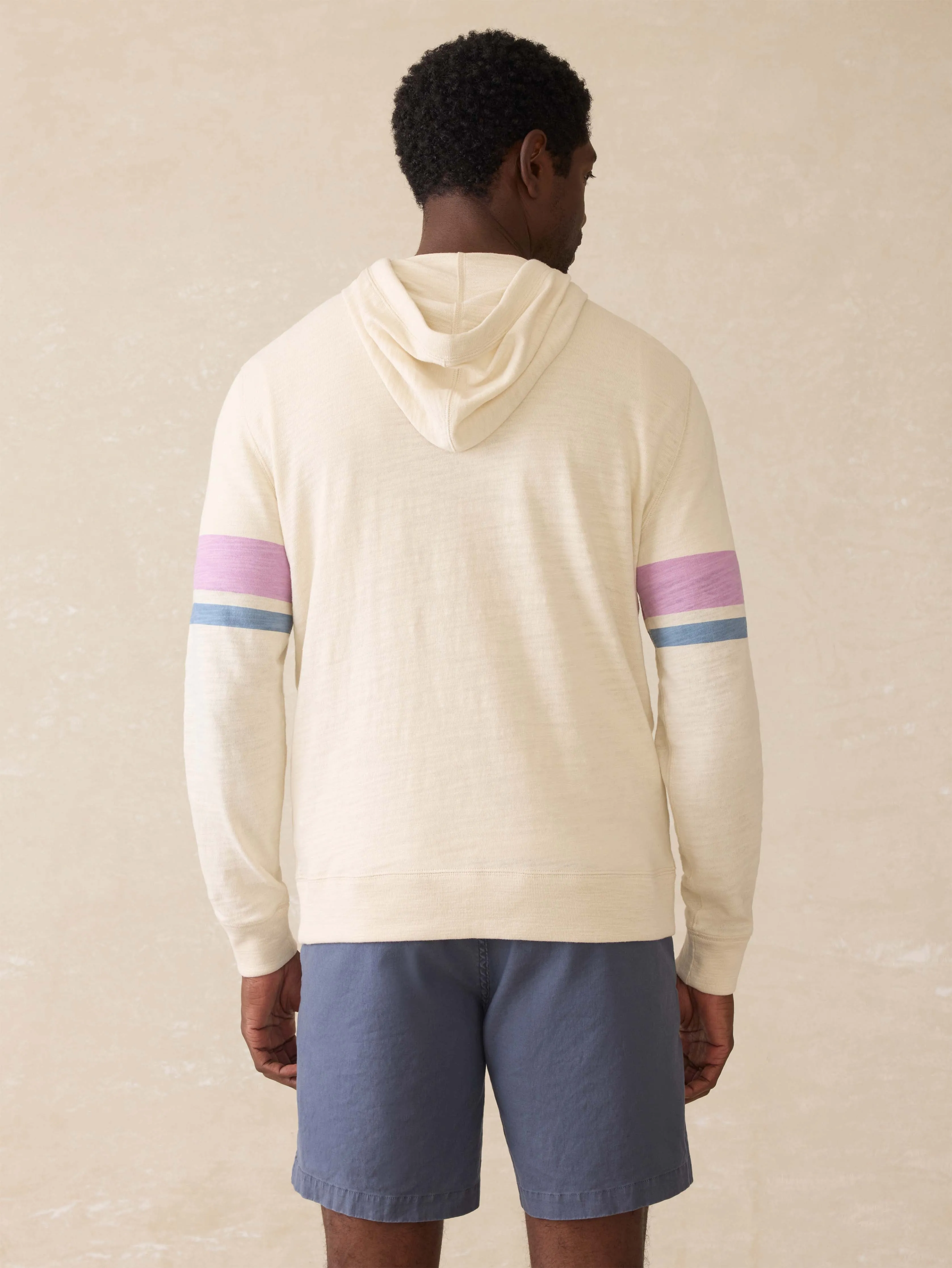 Sunwashed Midweight Organic Hoodie - Cream Dume Stripe sold by Faherty product image thumbnail 4