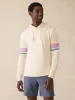 Sunwashed Slub Hoodie - Cream Dume Stripe sold by Faherty