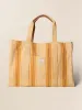 Surf Stripe Beach Tote - Khaki sold by Faherty