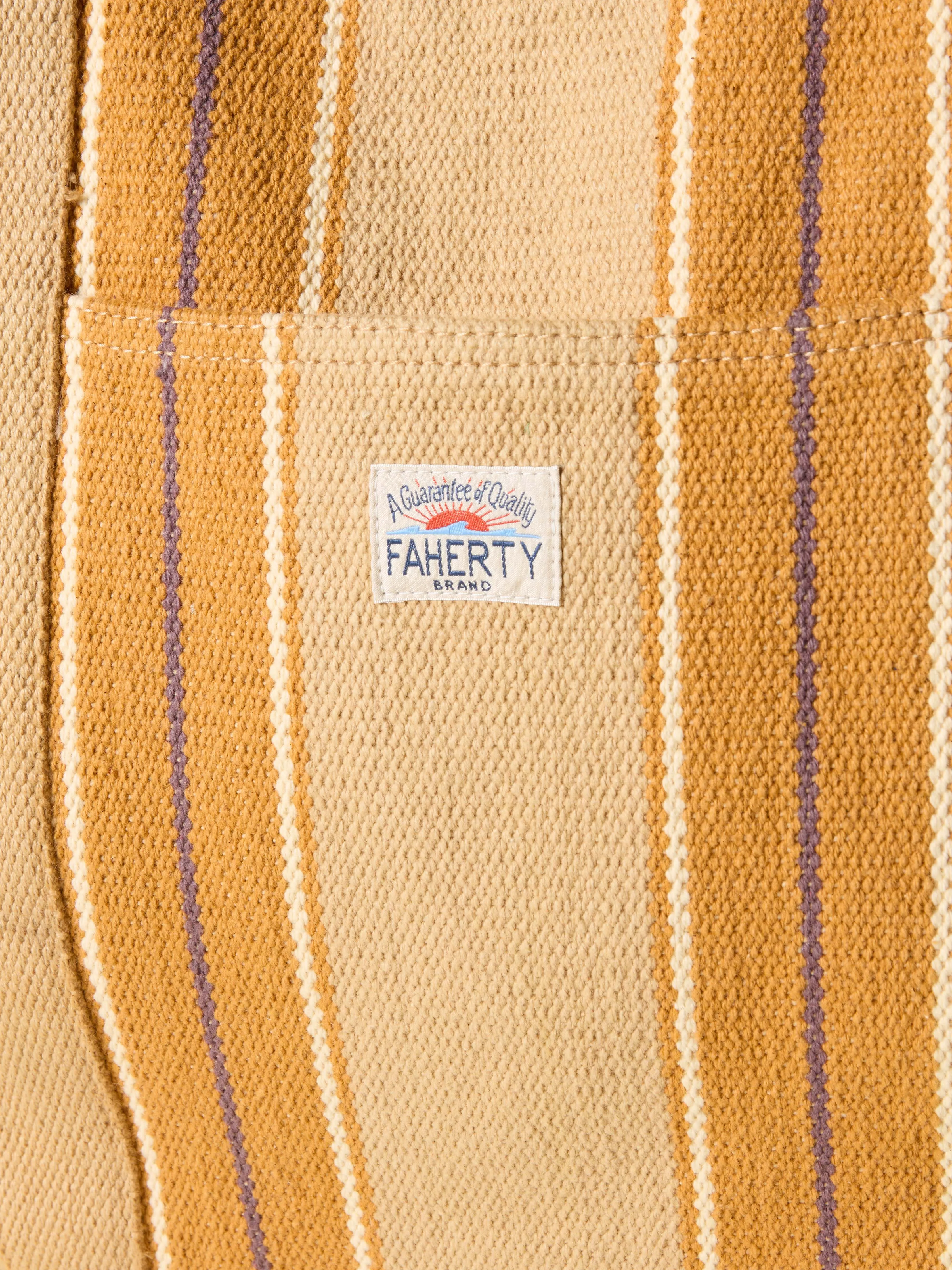 Surf Stripe Beach Tote - Khaki sold by Faherty product image thumbnail 2