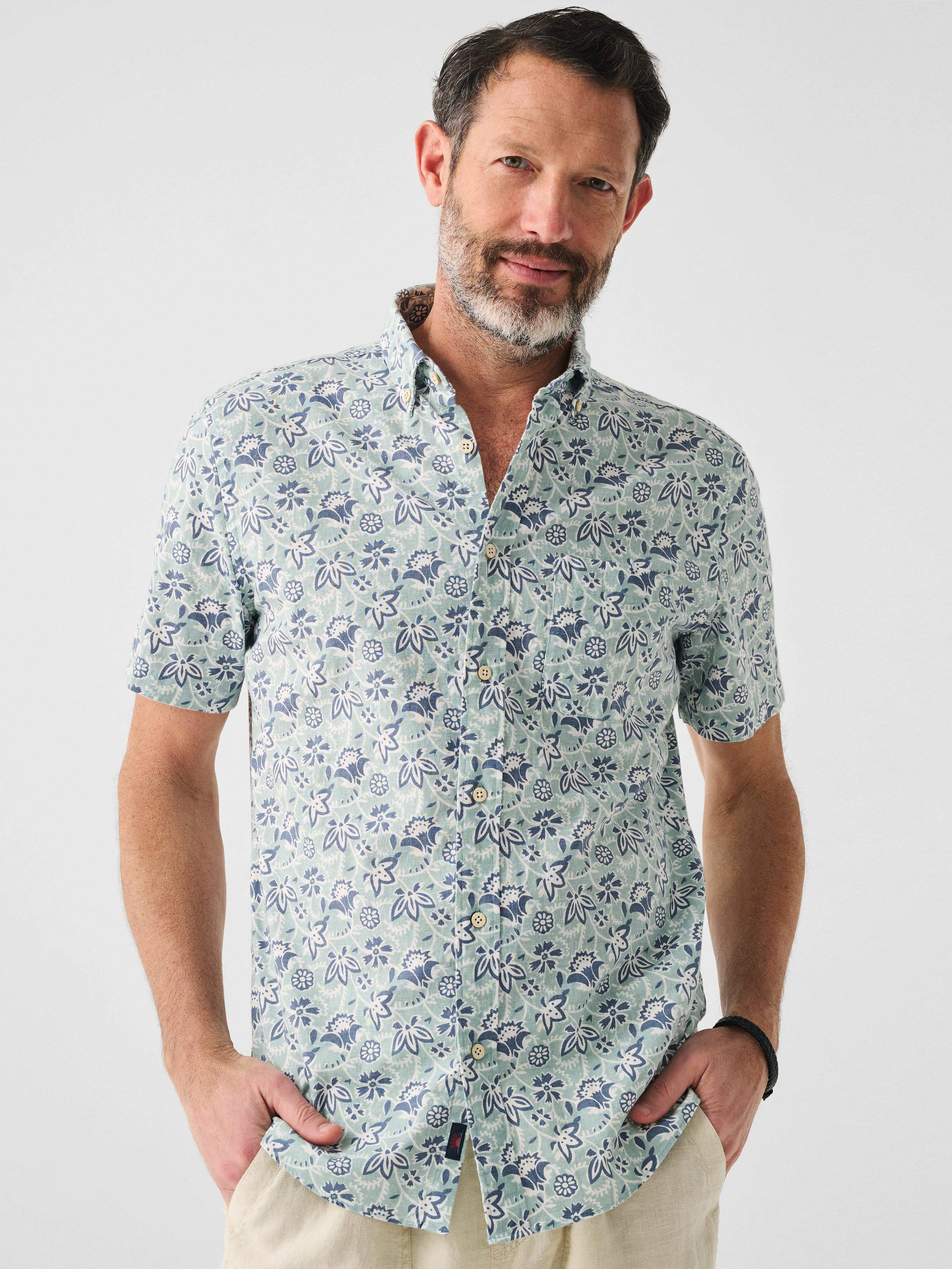 Short-Sleeve Breeze Shirt - Riptide Floral Batik sold by Faherty product image thumbnail 2