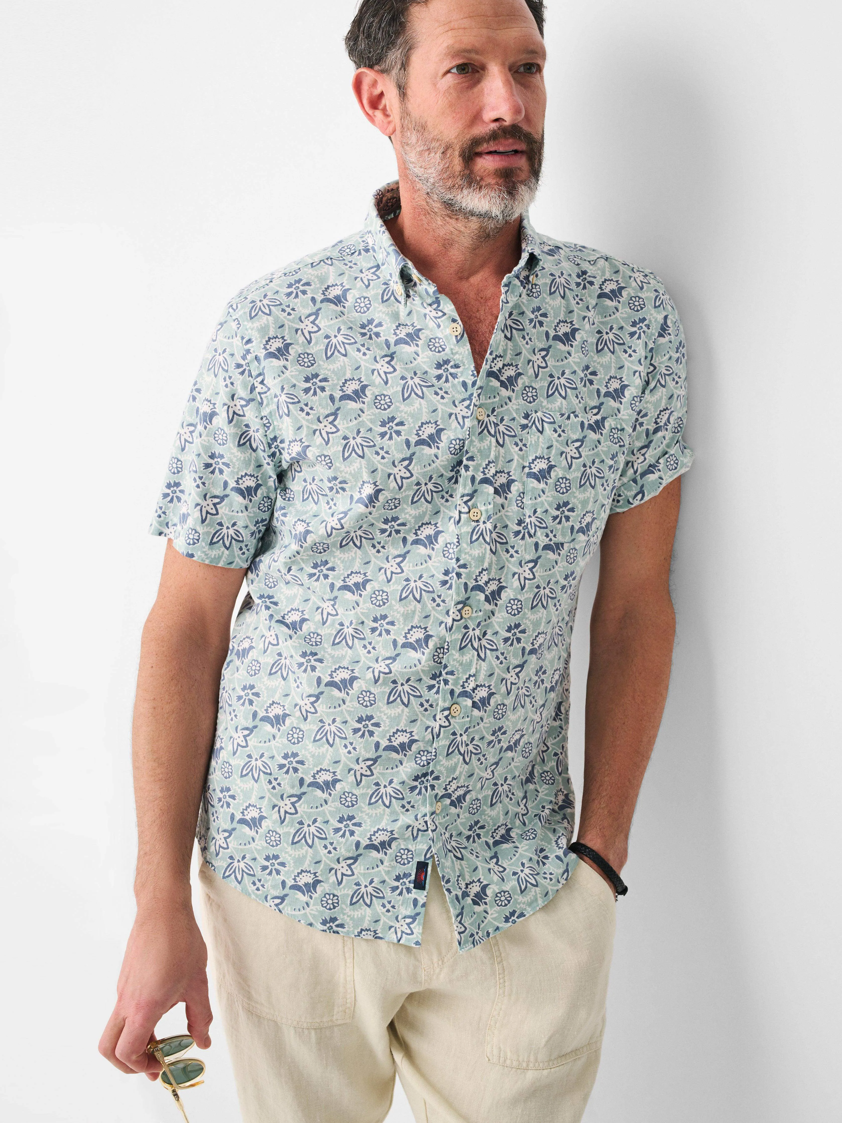 Short-Sleeve Breeze Shirt - Riptide Floral Batik sold by Faherty product image thumbnail 5