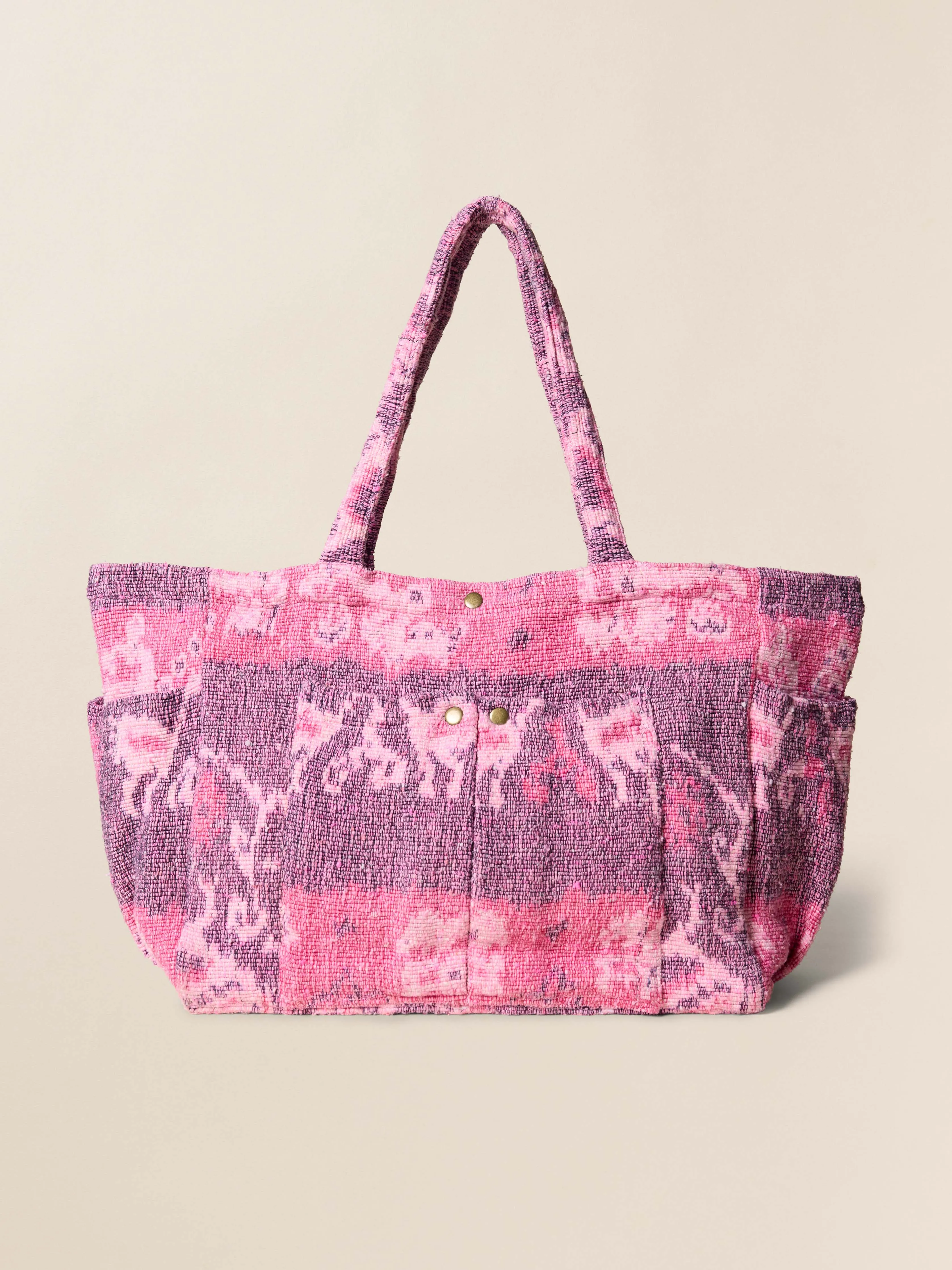 Artisan Oversized Beach Tote - Sunrise Orchid sold by Faherty