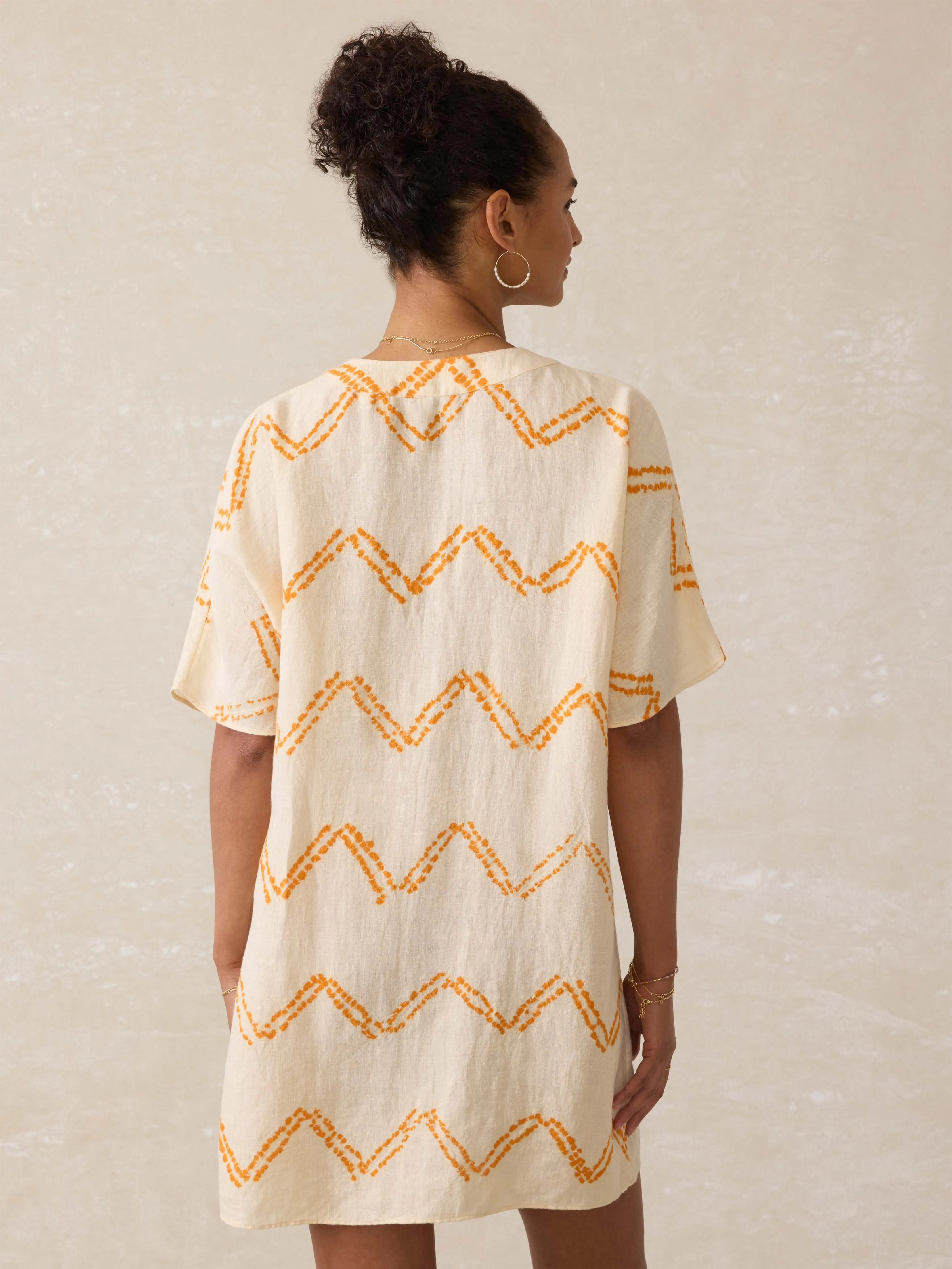 Cora Linen Coverup - Chevron Shibori sold by Faherty product image thumbnail 4