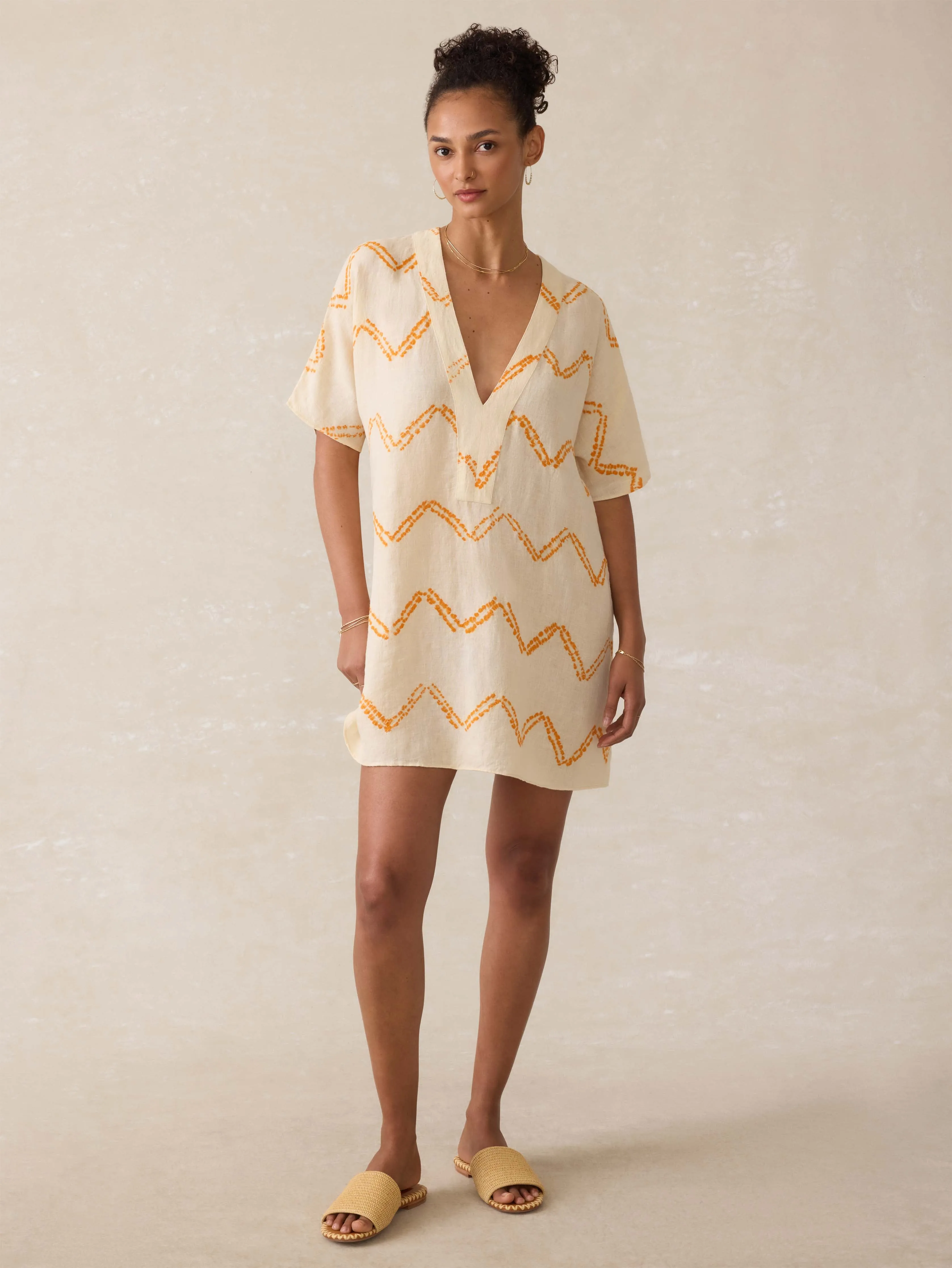 Cora Linen Coverup - Chevron Shibori sold by Faherty product image thumbnail 5