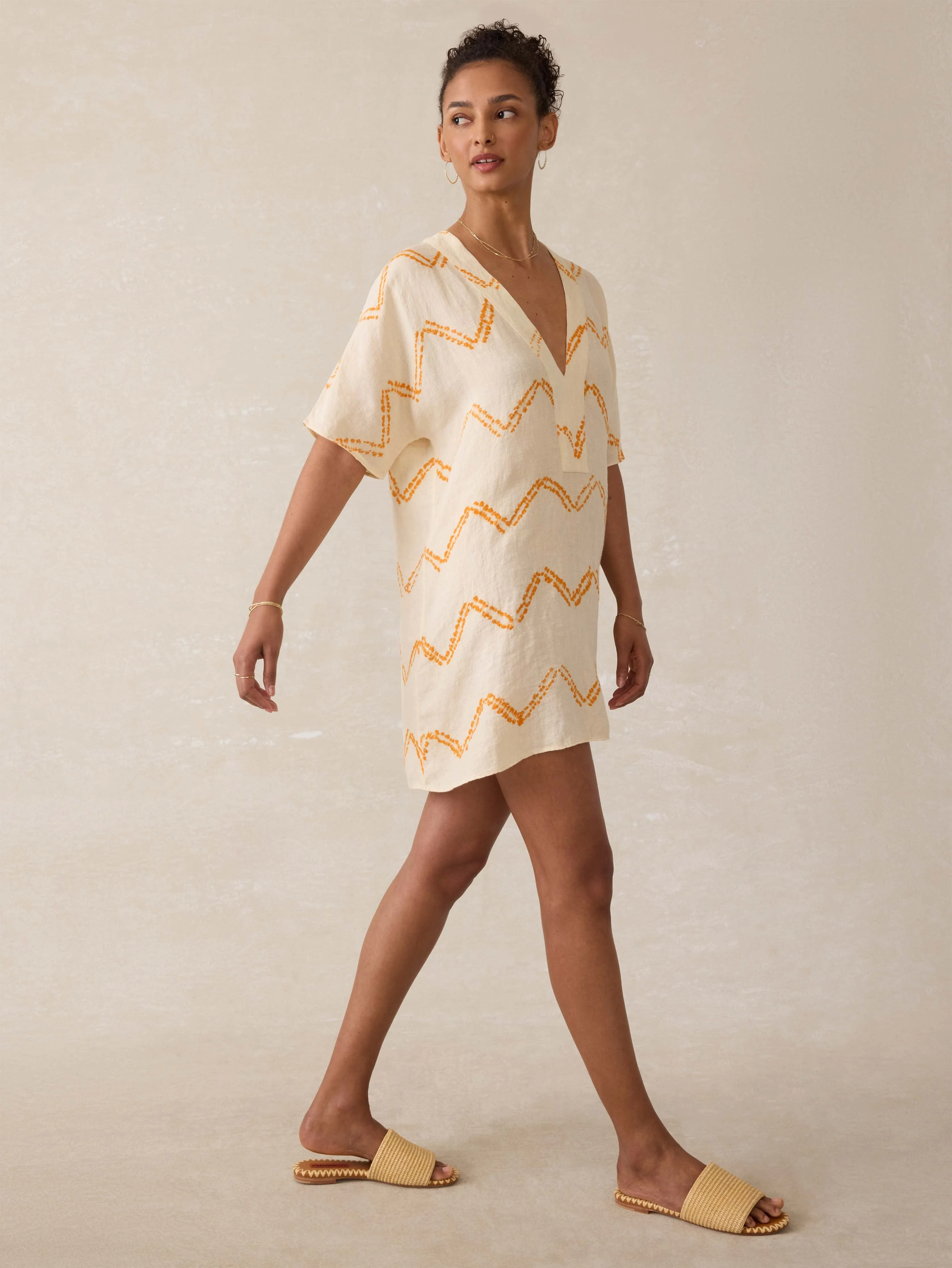Cora Linen Coverup - Chevron Shibori sold by Faherty product image thumbnail 3