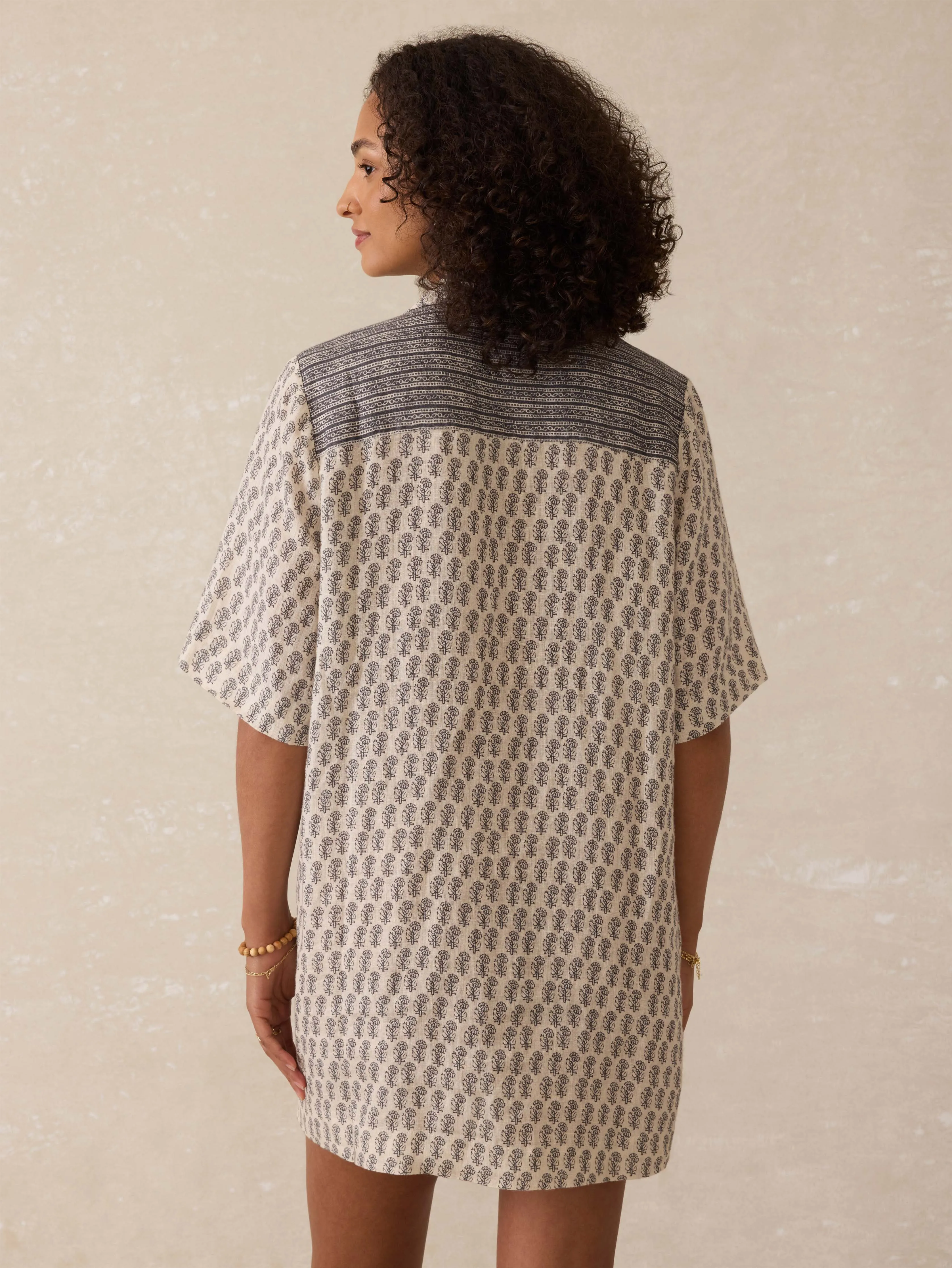 Paradise Point Linen Dress - Summer Pearl Blossom sold by Faherty product image thumbnail 3
