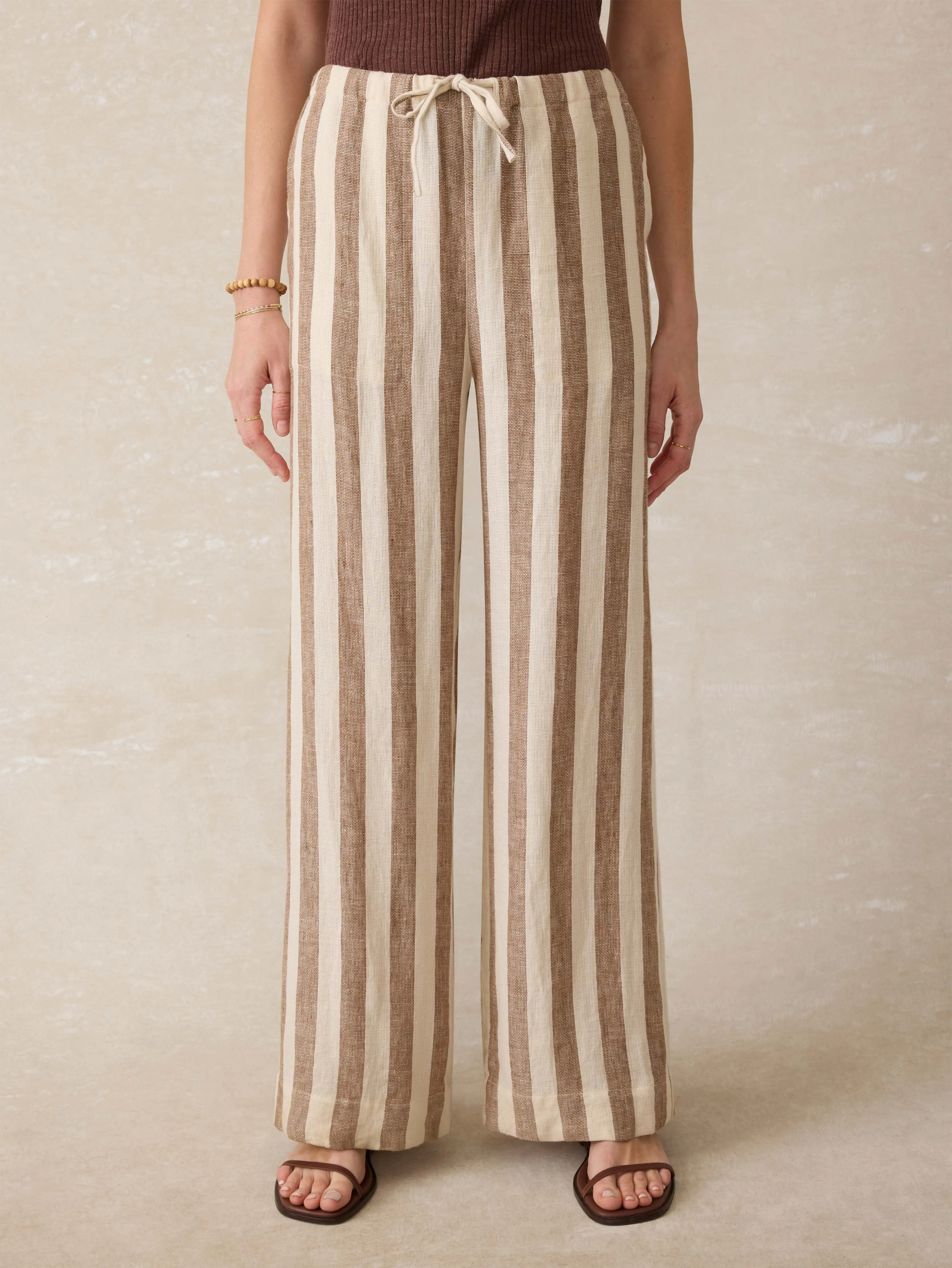 Laidback Palma Linen Pant - Cocoa Beach Stripe sold by Faherty product image thumbnail 3