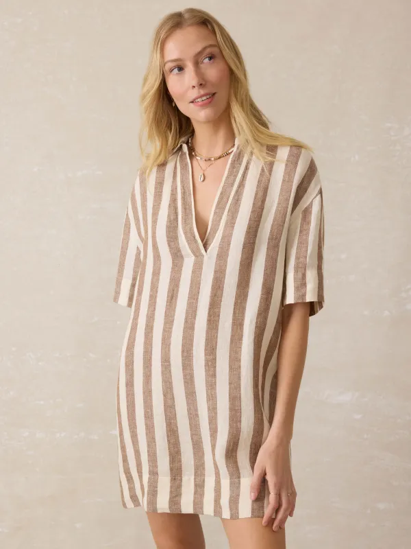 Palma Linen Dara Mini Dress - Cocoa Beach Stripe sold by Faherty