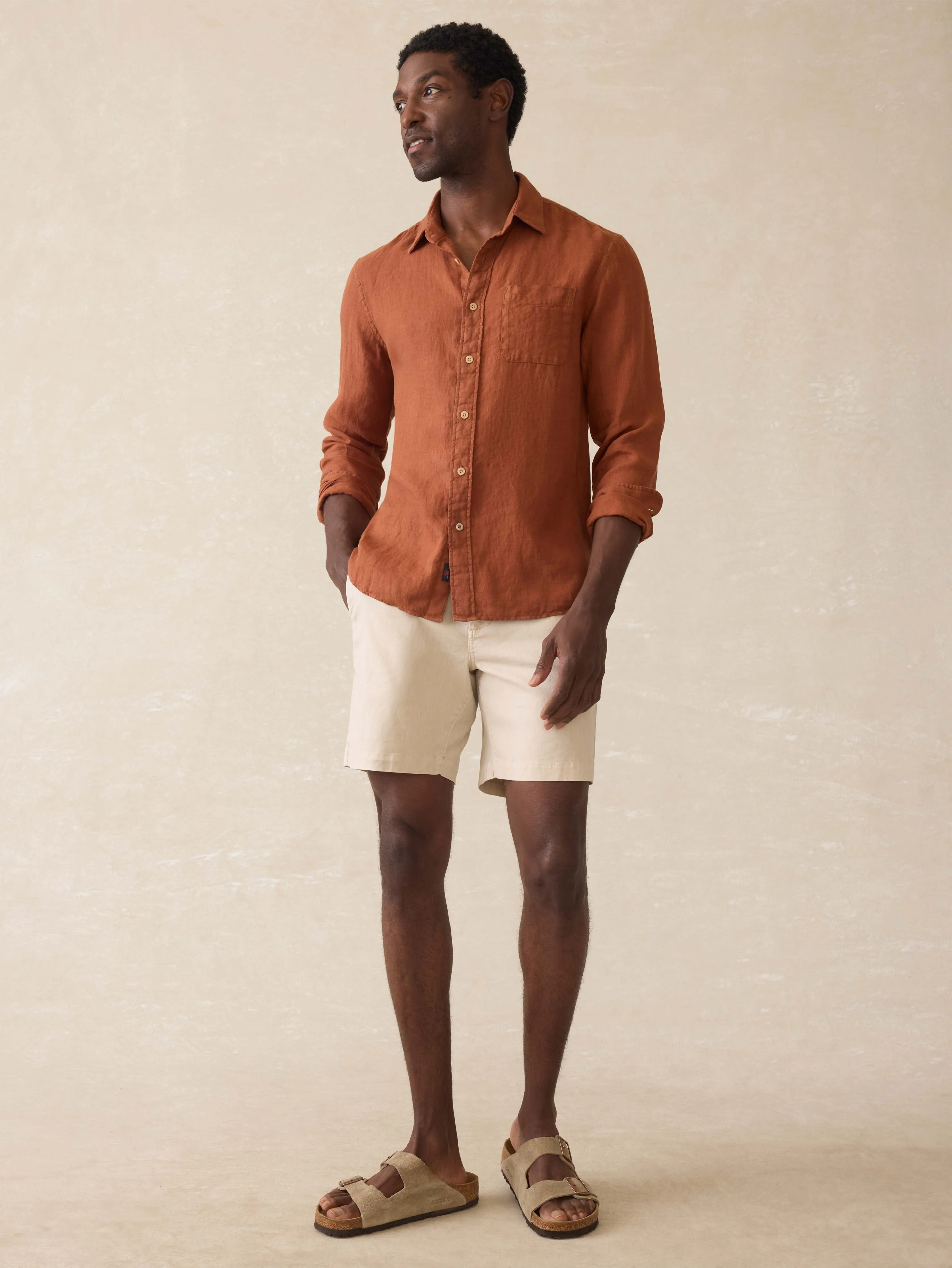 Laguna Linen Shirt - Summer Sienna sold by Faherty product image thumbnail 3