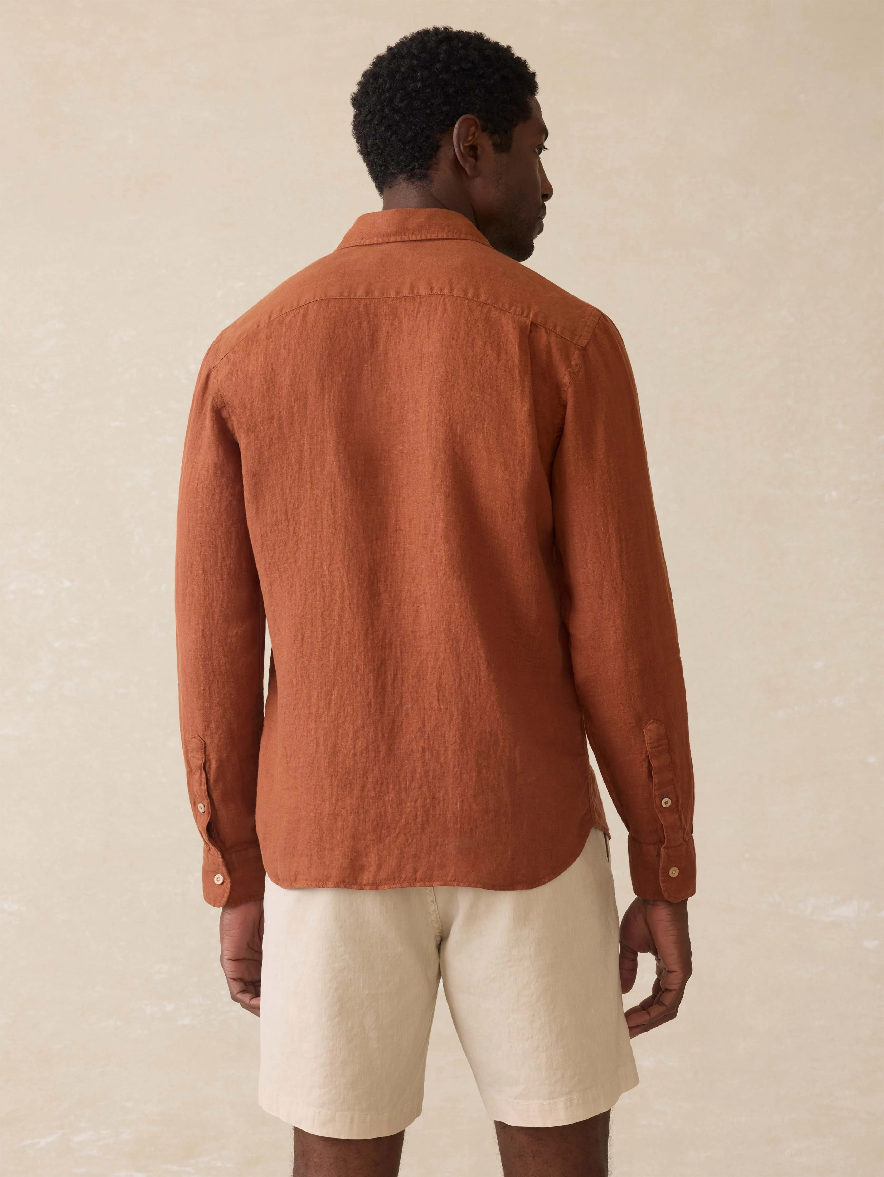 Laguna Linen Shirt - Summer Sienna sold by Faherty product image thumbnail 4