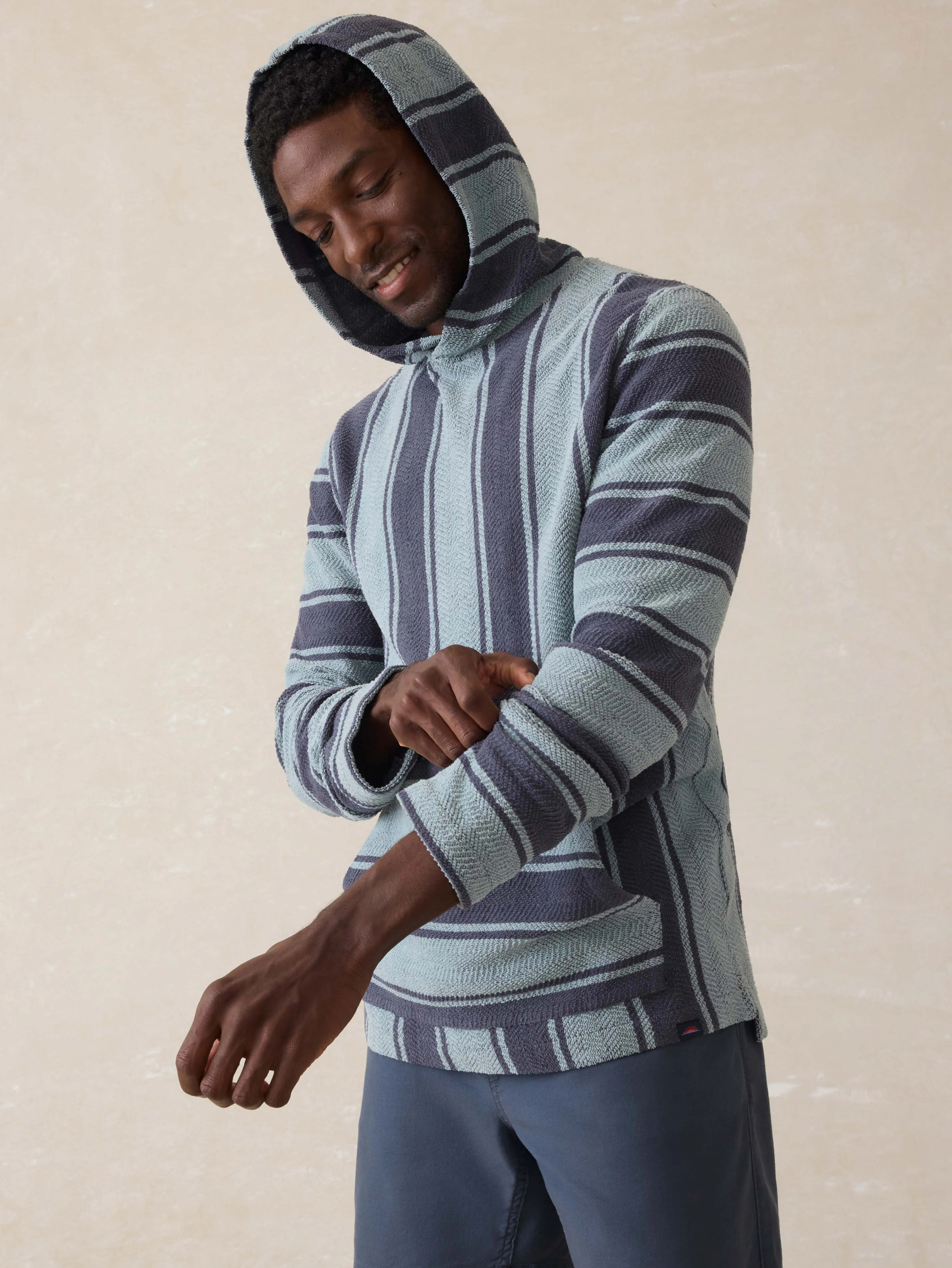 Whitewater Hoodie - Teal Channel Stripe sold by Faherty product image thumbnail 4