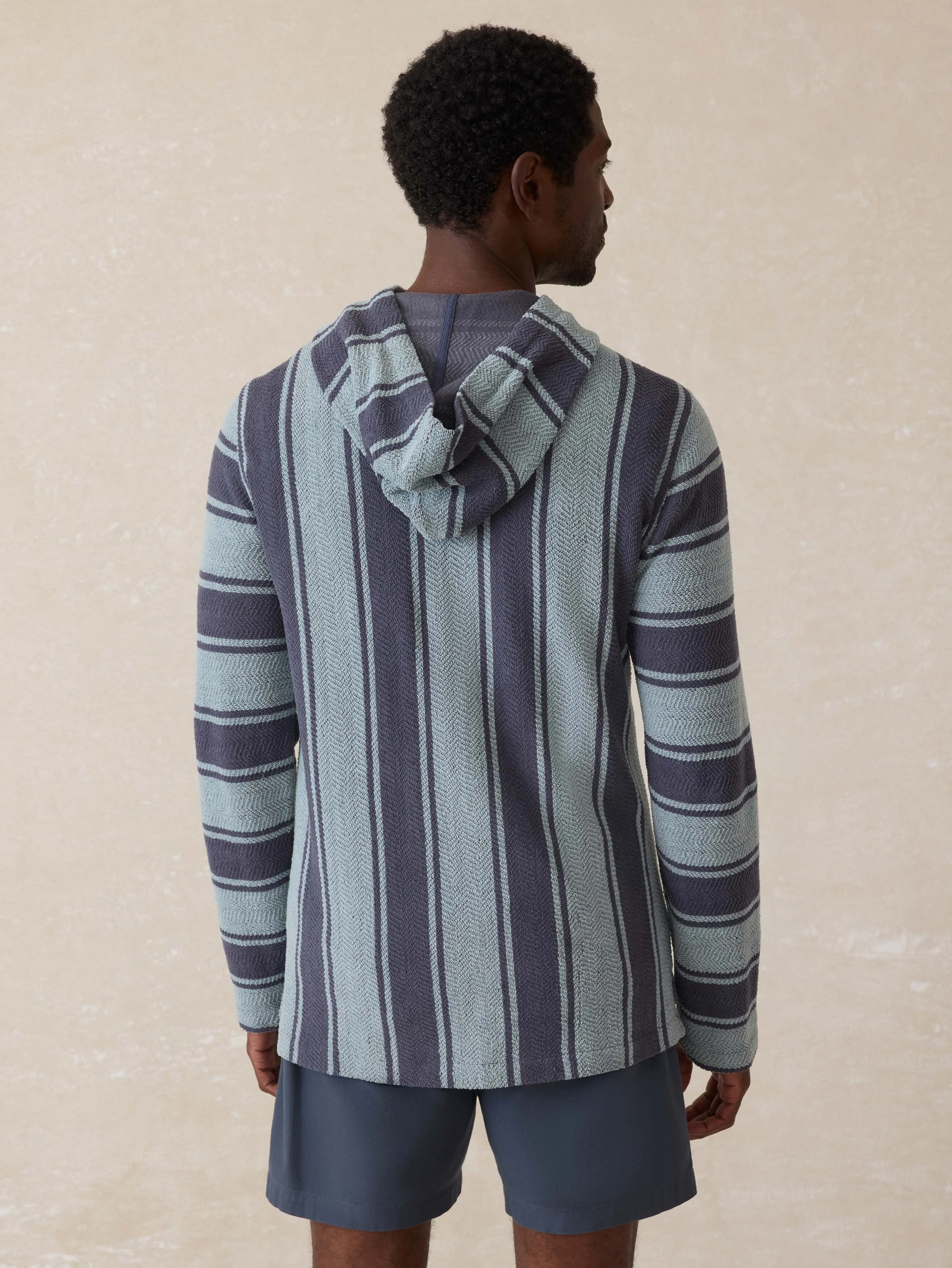 Whitewater Hoodie - Teal Channel Stripe sold by Faherty product image thumbnail 3