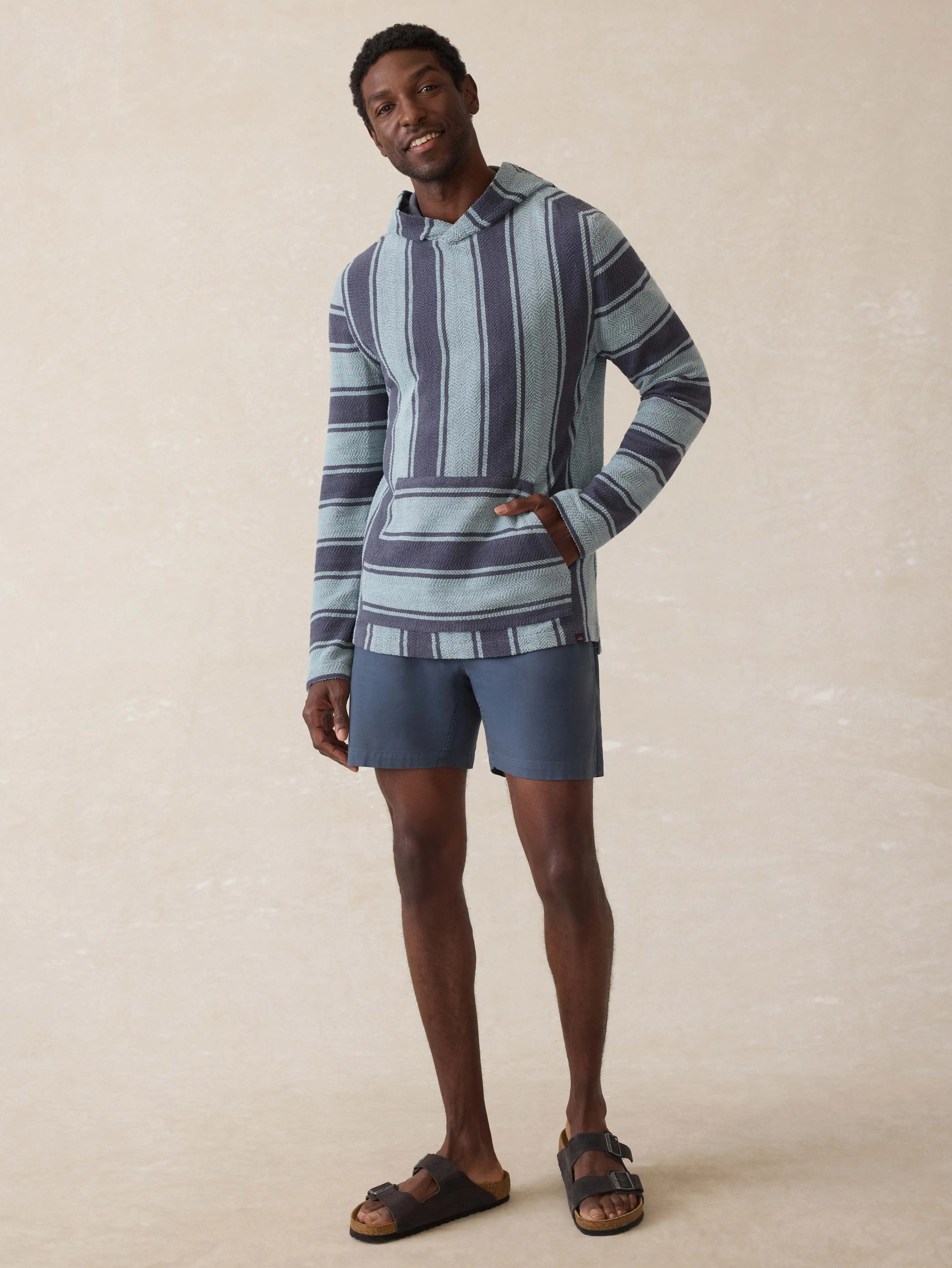 Whitewater Hoodie - Teal Channel Stripe sold by Faherty product image thumbnail 5