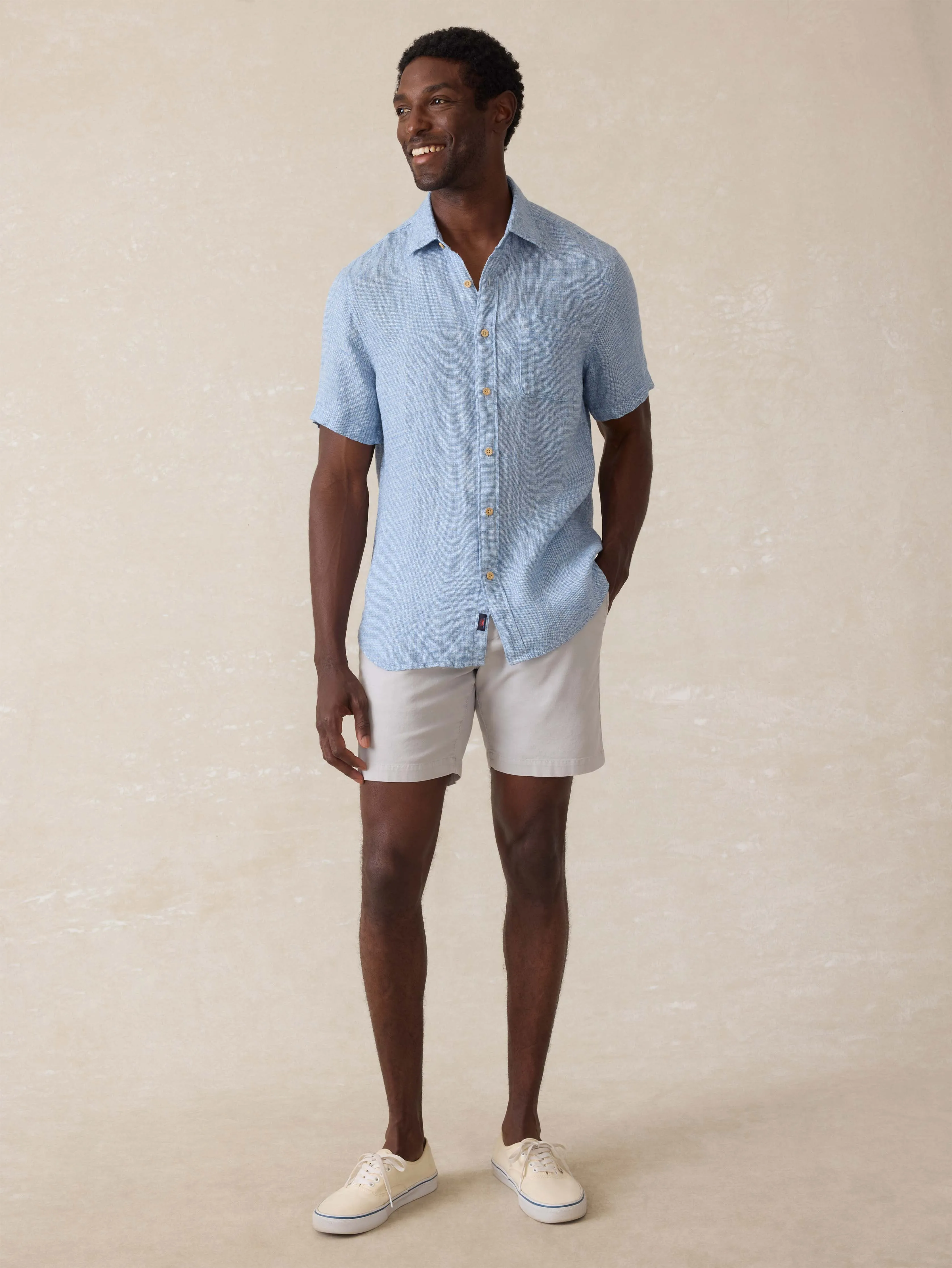 Tradewinds Linen Blend Short - Rain Cloud sold by Faherty product image thumbnail 2