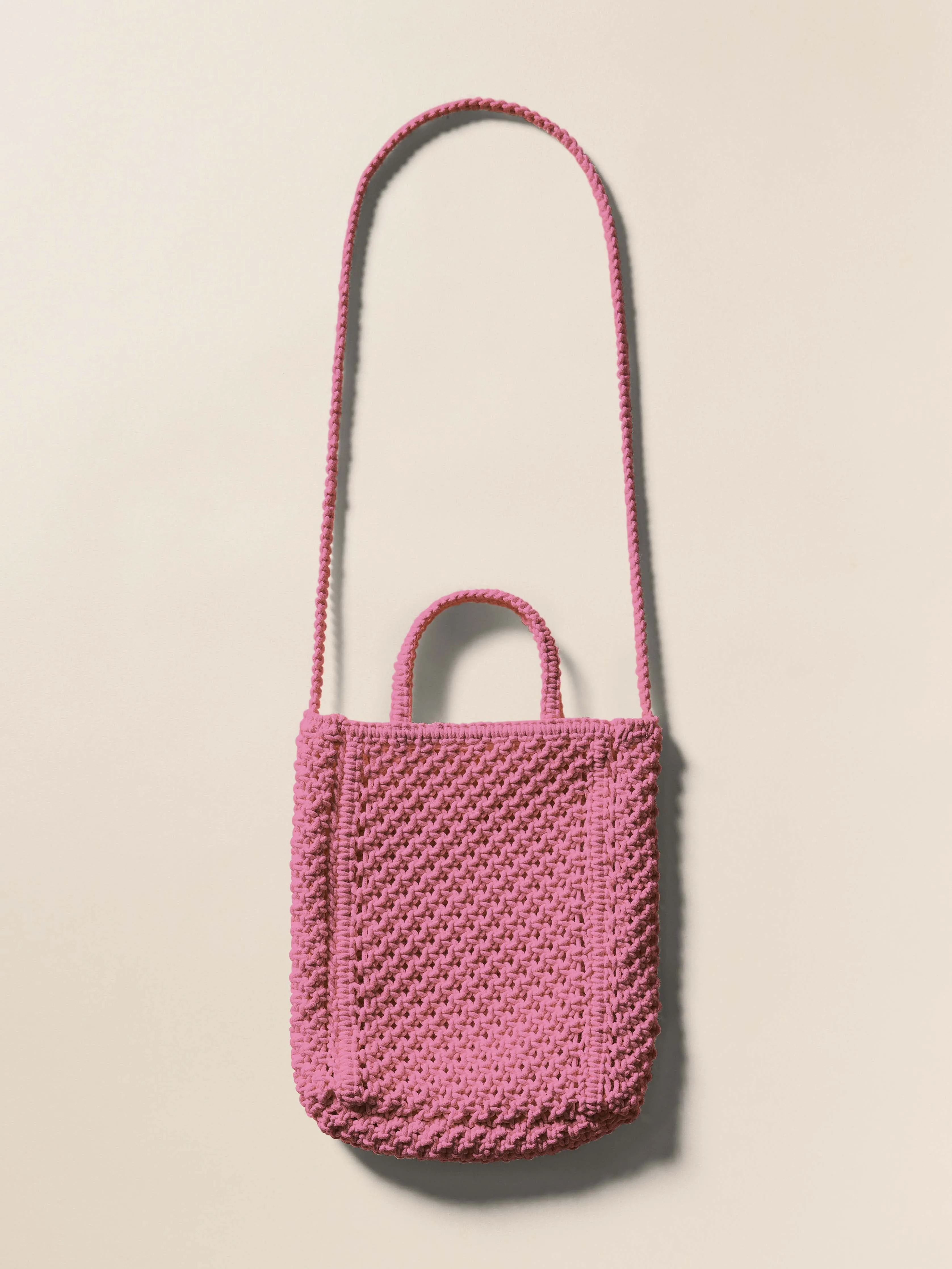 Sunwashed Macrame Crossbody - Ibis Rose sold by Faherty
