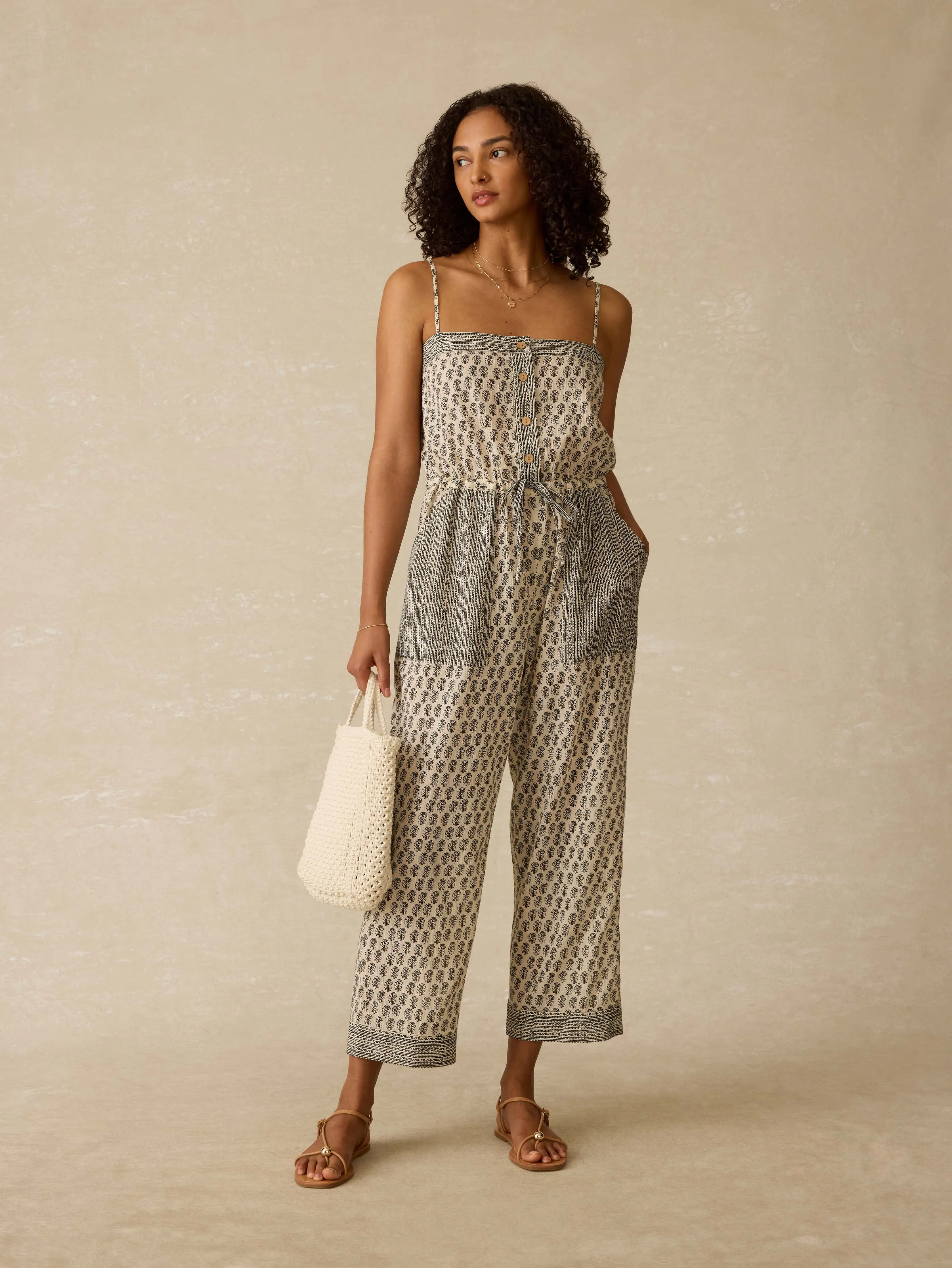 Catalina Jumpsuit - Summer Pearl Blossom sold by Faherty
