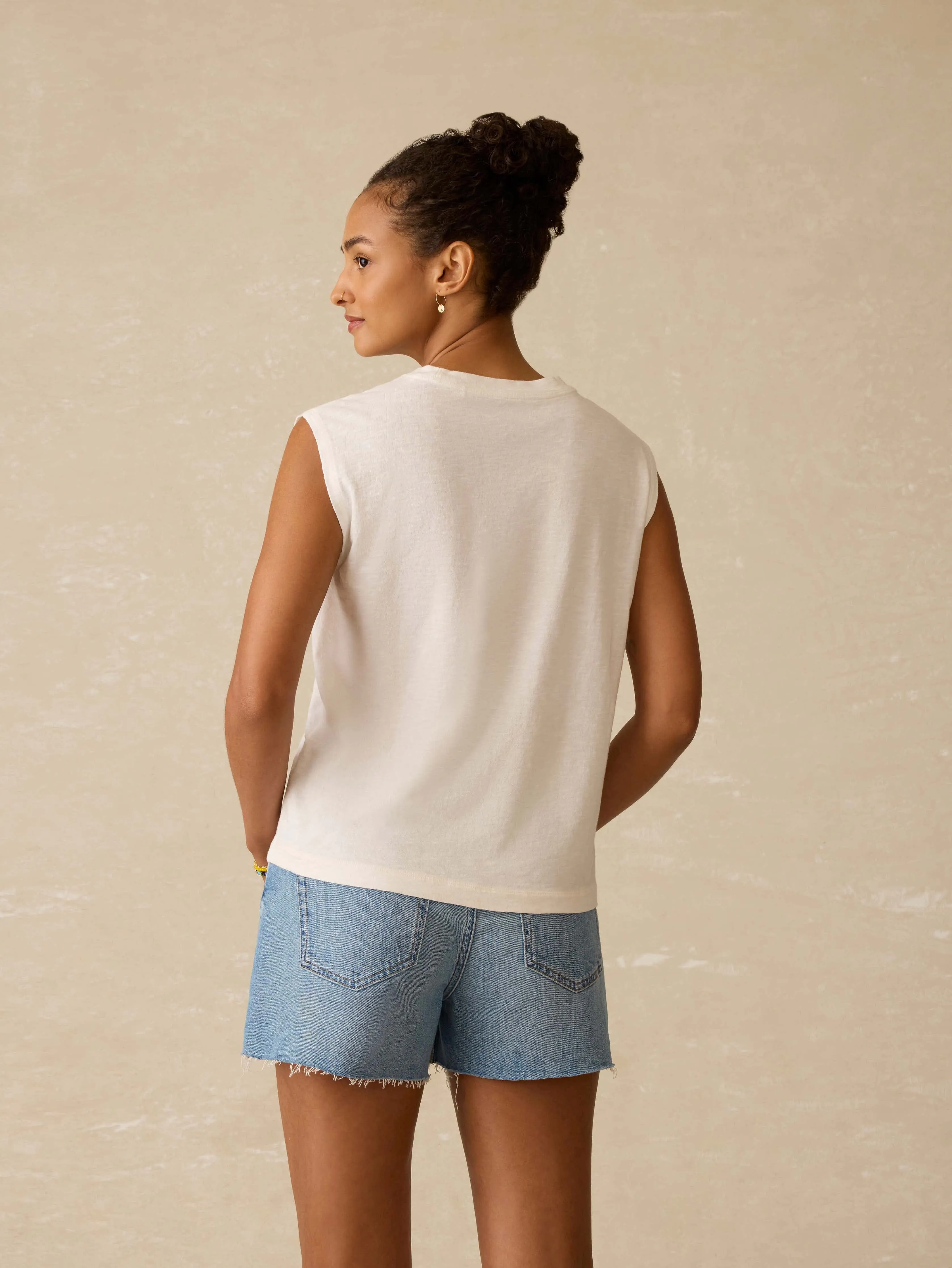 Surf Ghana Sunwashed Muscle Tank - White sold by Faherty product image thumbnail 4