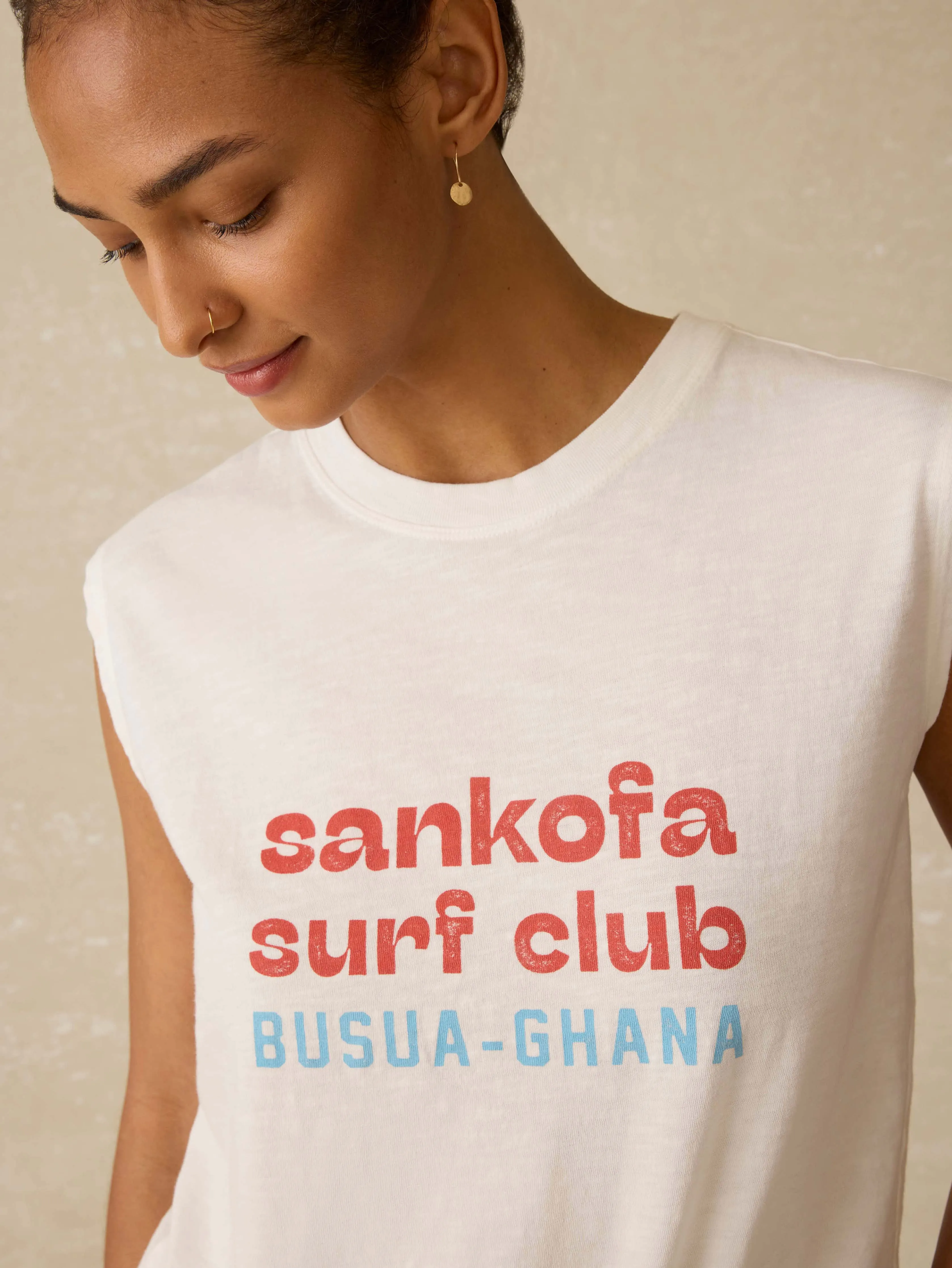 Surf Ghana Sunwashed Muscle Tank - White sold by Faherty product image thumbnail 2