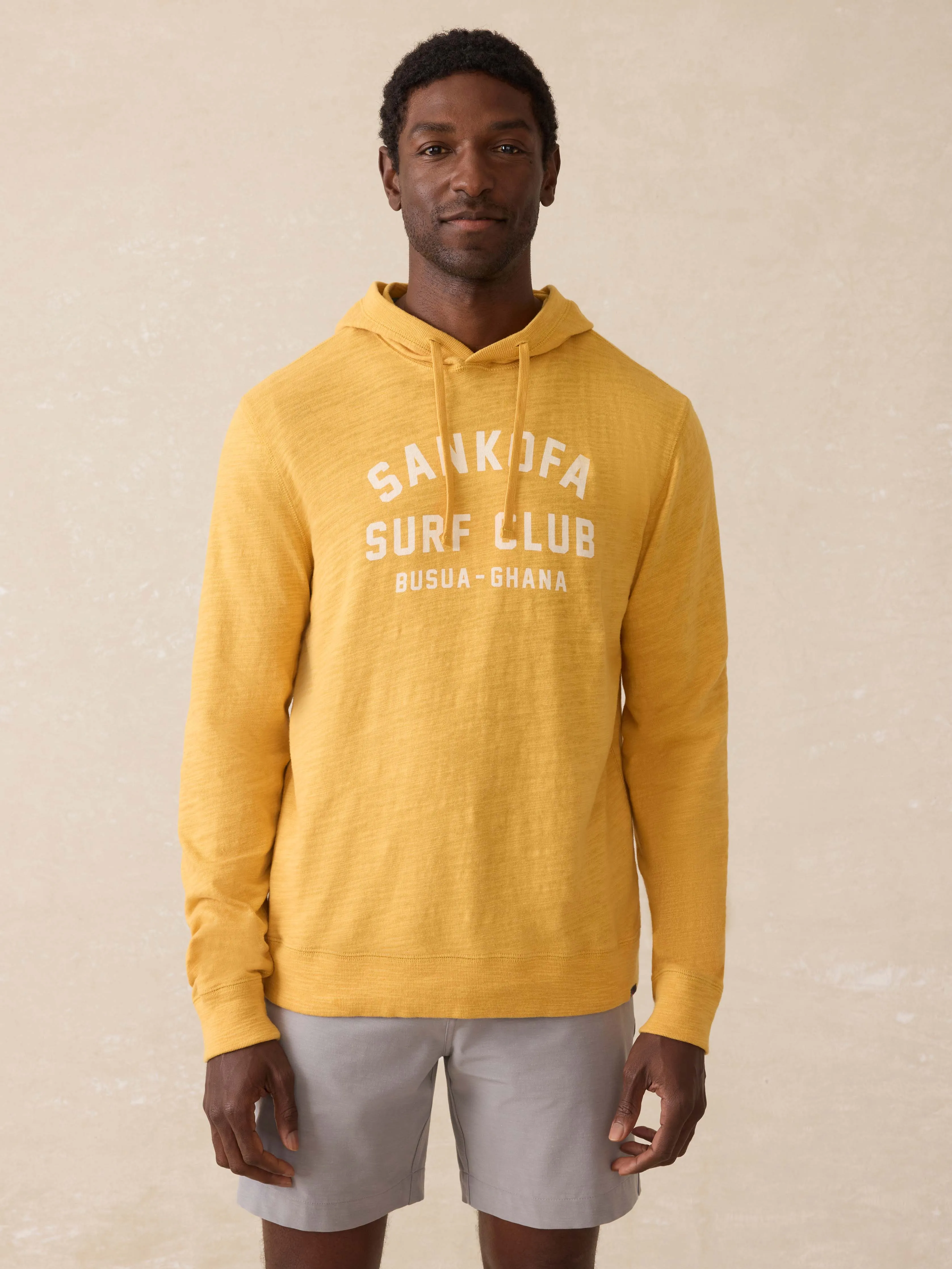 Surf Ghana Sunwashed Slub Hoodie - Tuscan Sun sold by Faherty