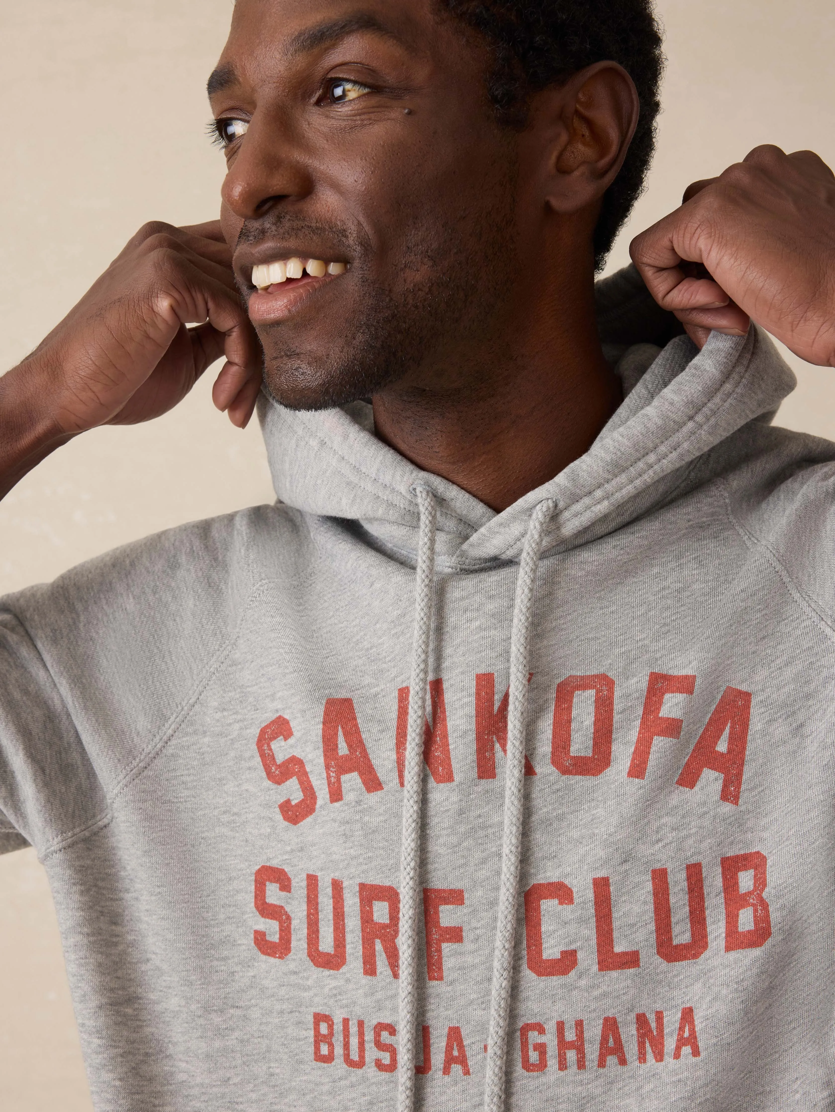 Surf Ghana High Standard Fleece Hoodie - Silver Ash Heather sold by Faherty product image thumbnail 3