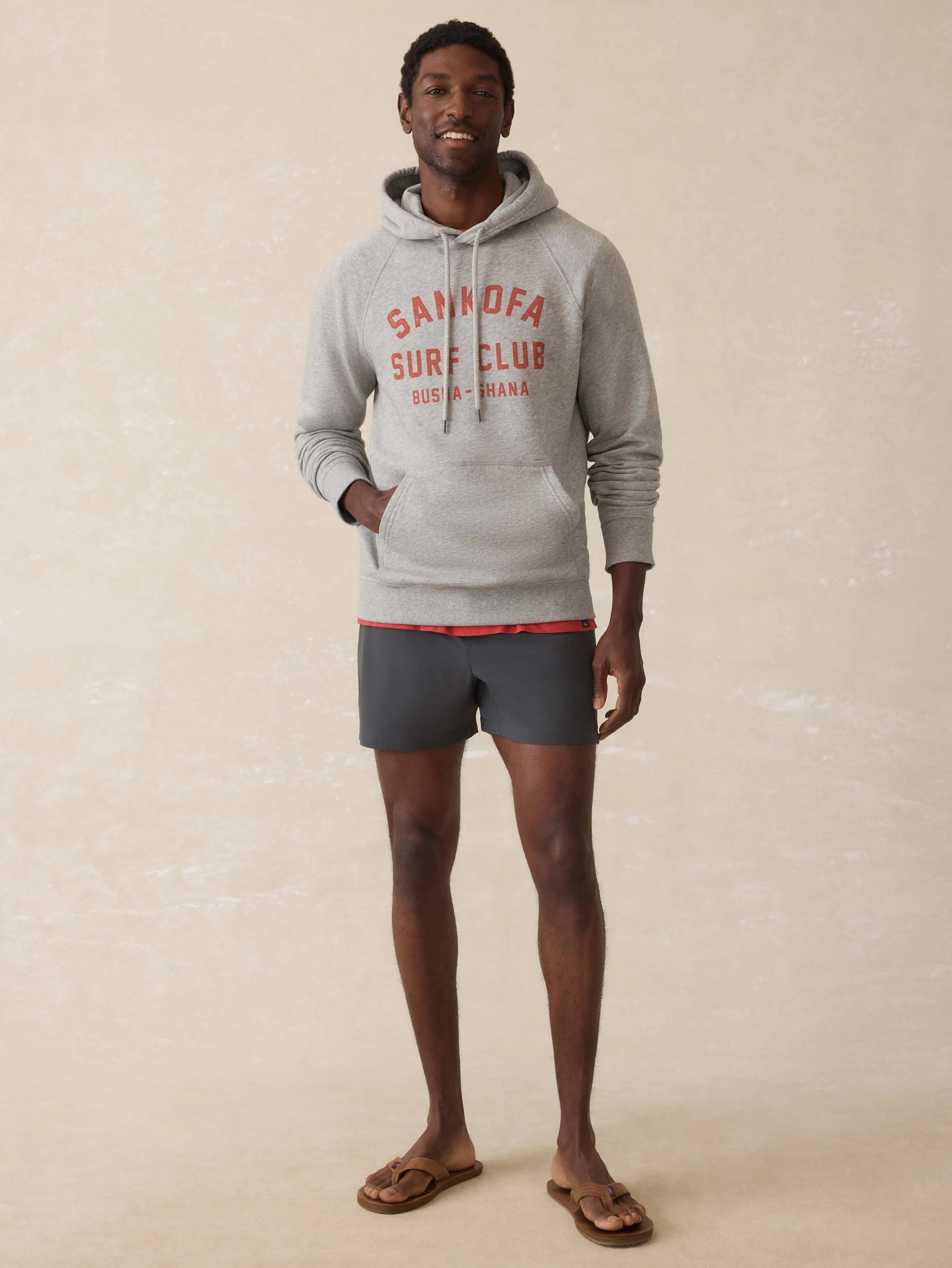 Surf Ghana High Standard Fleece Hoodie - Silver Ash Heather sold by Faherty product image thumbnail 4