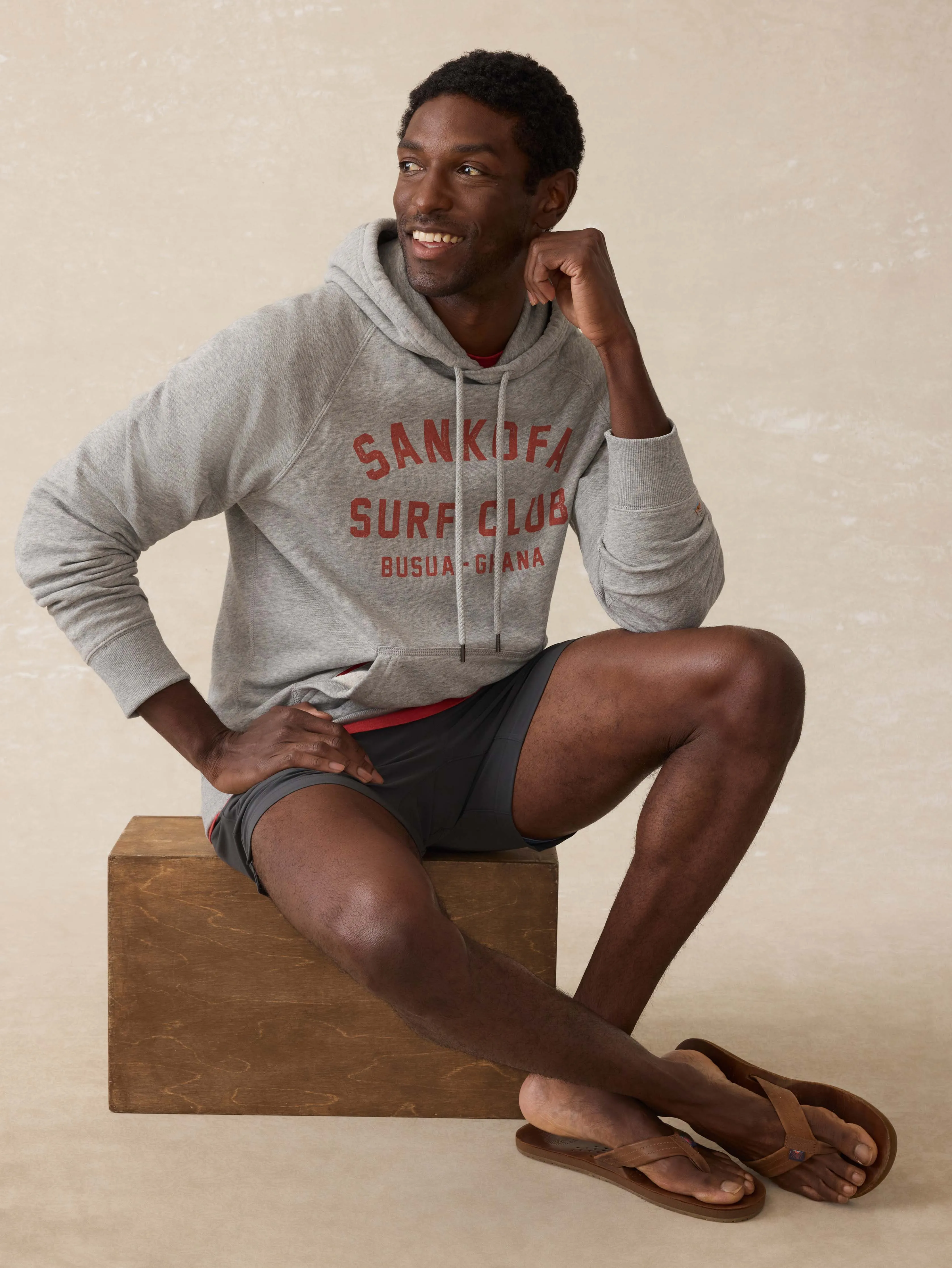 Surf Ghana High Standard Fleece Hoodie - Silver Ash Heather sold by Faherty product image thumbnail 5