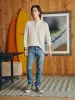 Sunwashed Slub Henley - White sold by Faherty