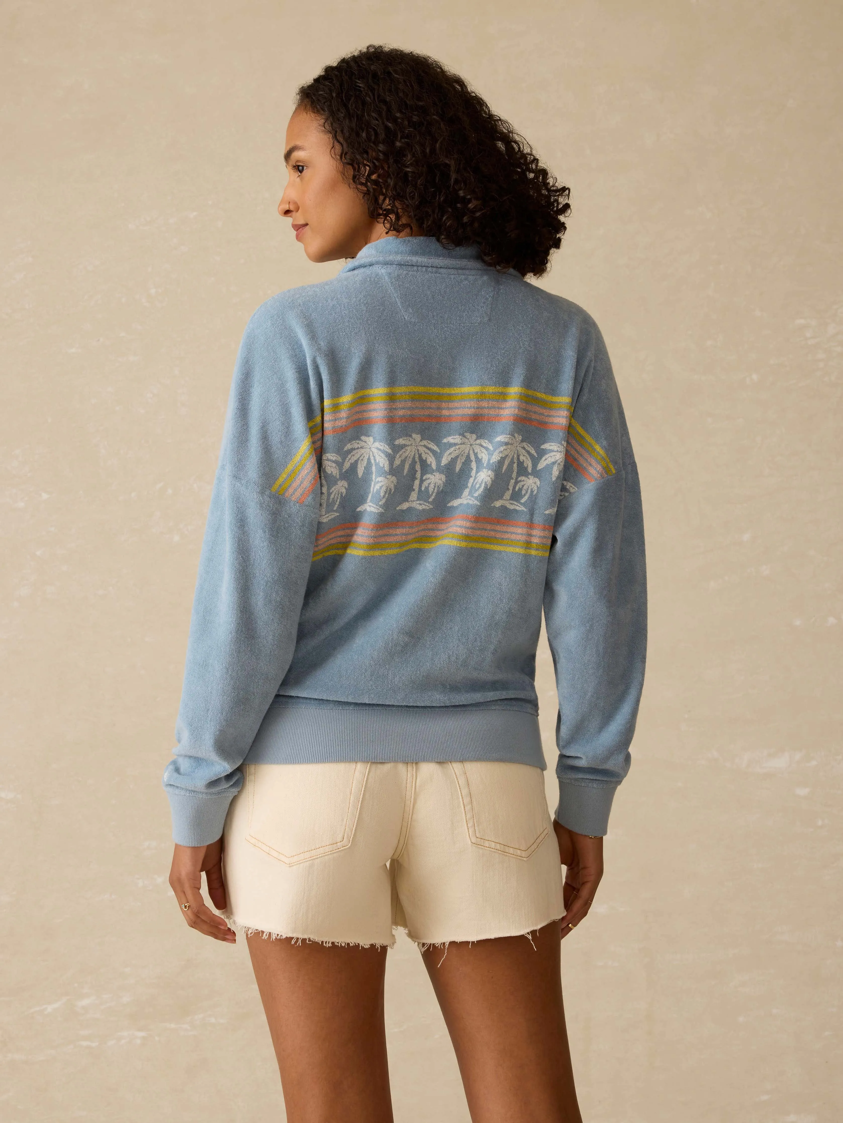 Cabana Towel Terry Quarter Zip - Palm Rainbow Beach sold by Faherty product image thumbnail 2