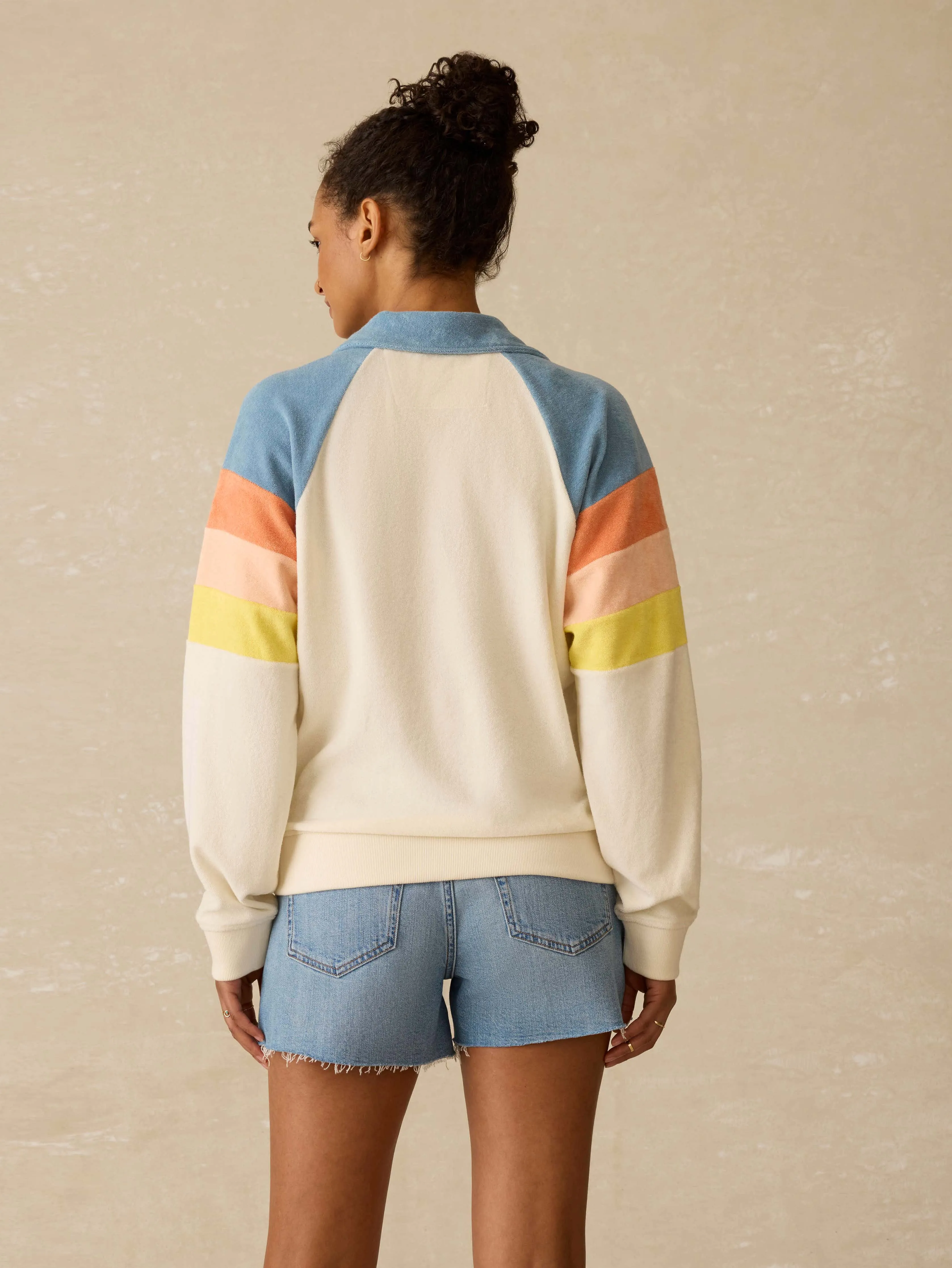 Cabana Towel Terry Quarter Zip - Sunrise Sail sold by Faherty product image thumbnail 3