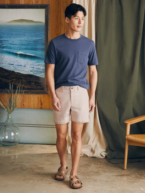 Coastline Stretch Chino Short (6" Inseam) - Spring Quartz sold by Faherty