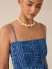 Sunrise Smocked Dress - Indigo Nadja Blockprint sold by Faherty