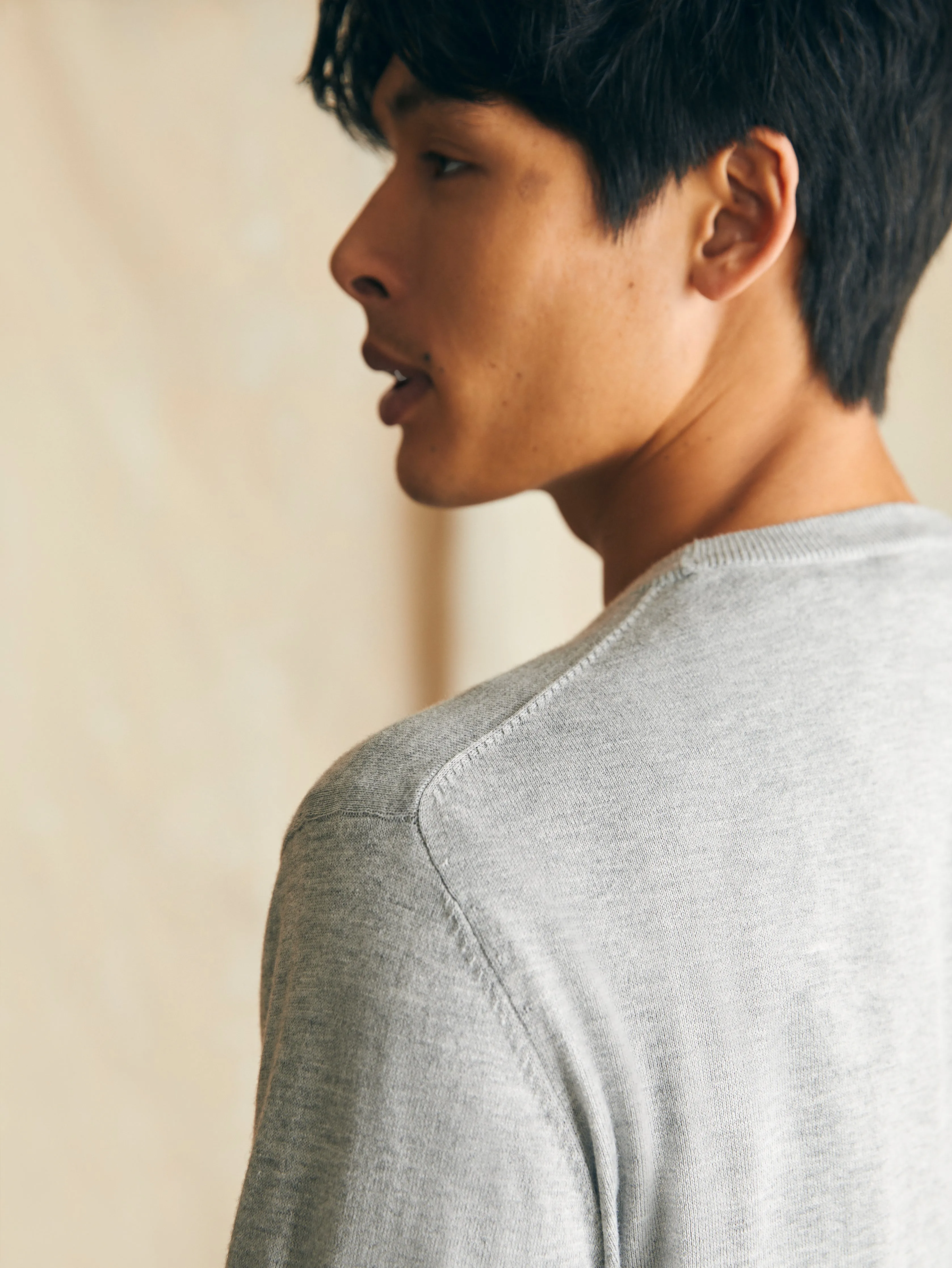 Movement™ Crewneck Sweater (Tall) - Mineral Grey Heather sold by Faherty product image thumbnail 4