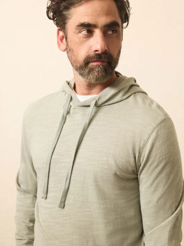 Sunwashed Midweight Organic Hoodie - Coastal Sage sold by Faherty
