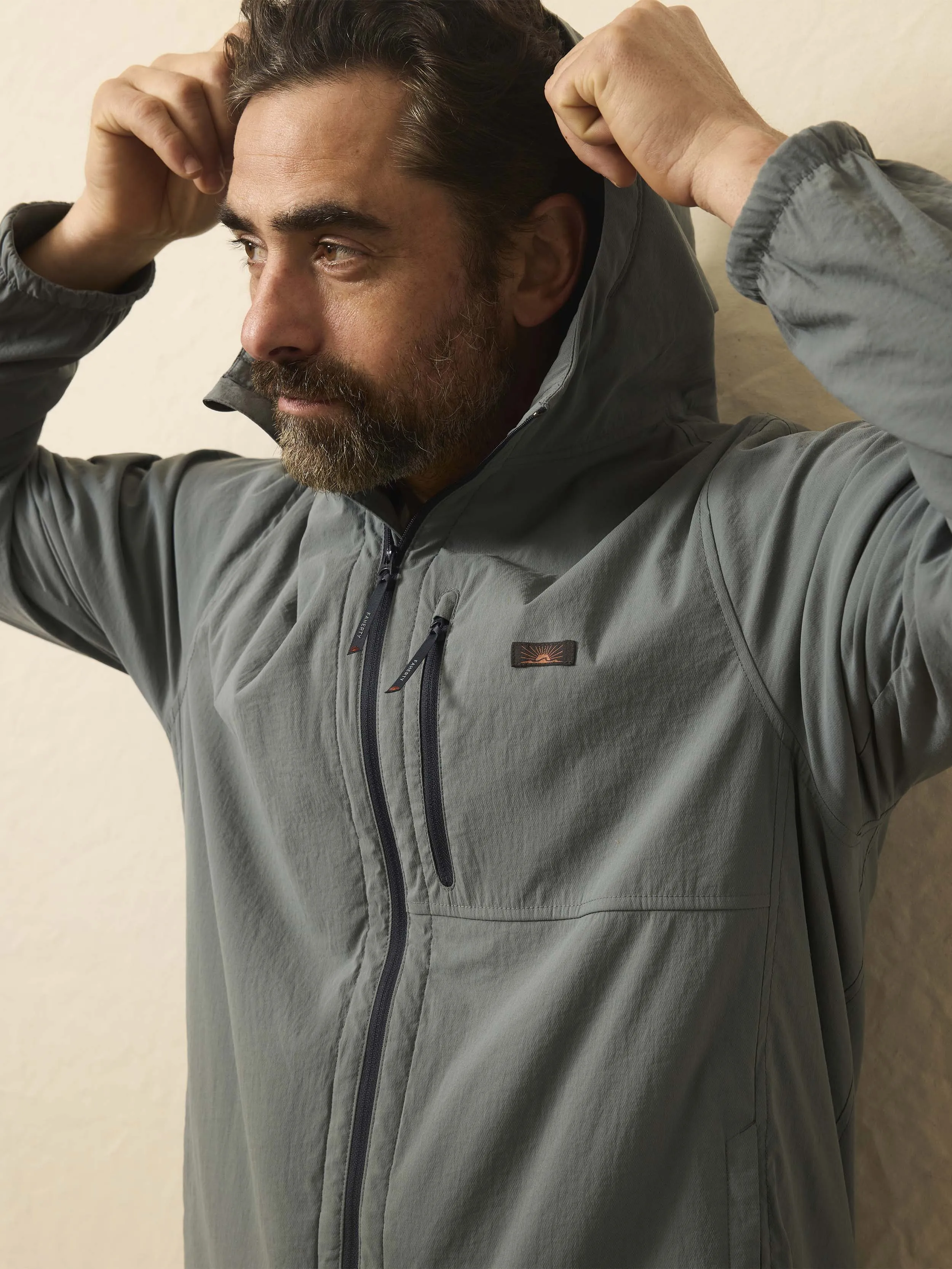 Shorelite Zephyr Jacket - Seaglass Blue sold by Faherty