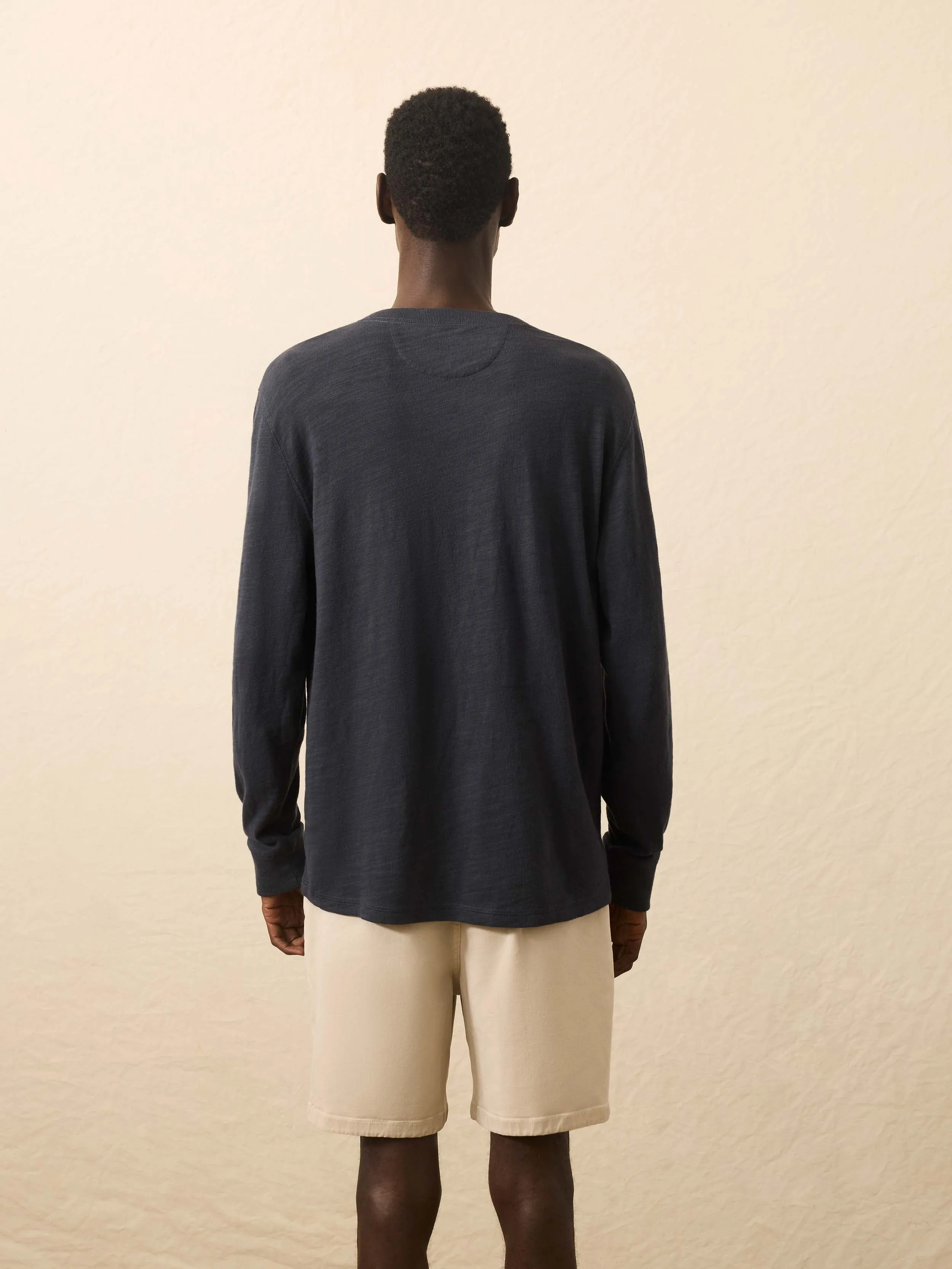 Sunwashed Slub Henley - Blue Nights sold by Faherty product image thumbnail 4