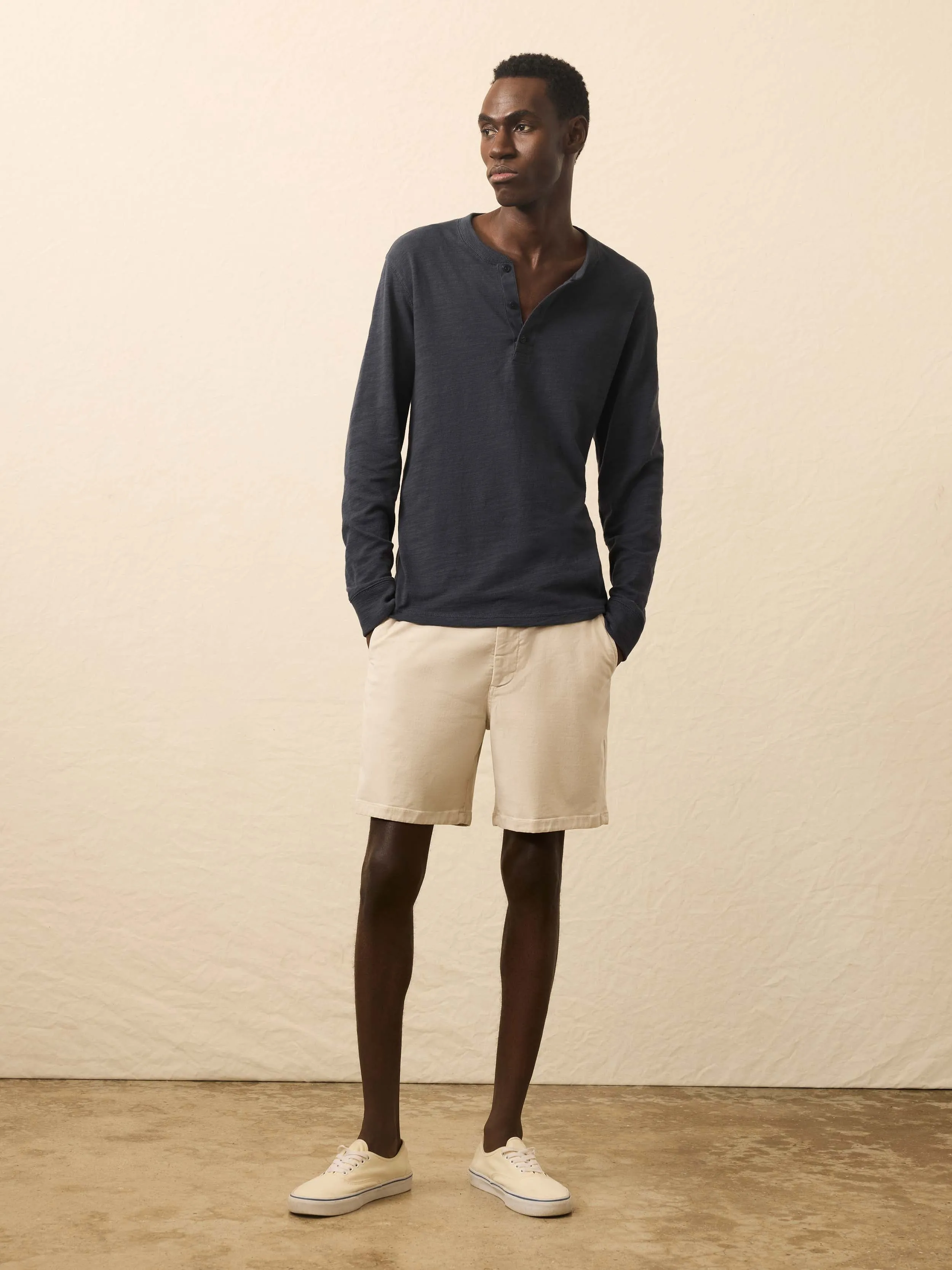 Sunwashed Slub Henley - Blue Nights sold by Faherty product image thumbnail 5