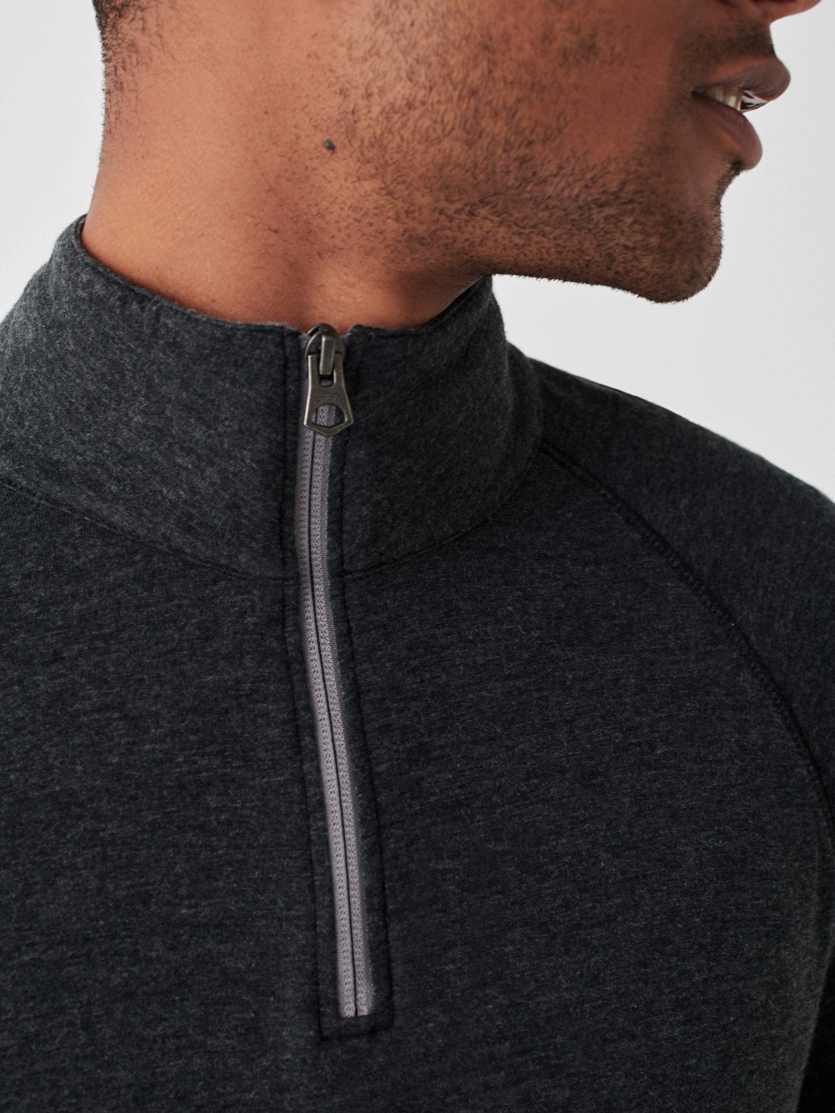 Cloud Cotton Quarter Zip - Charcoal Heather sold by Faherty product image thumbnail 2