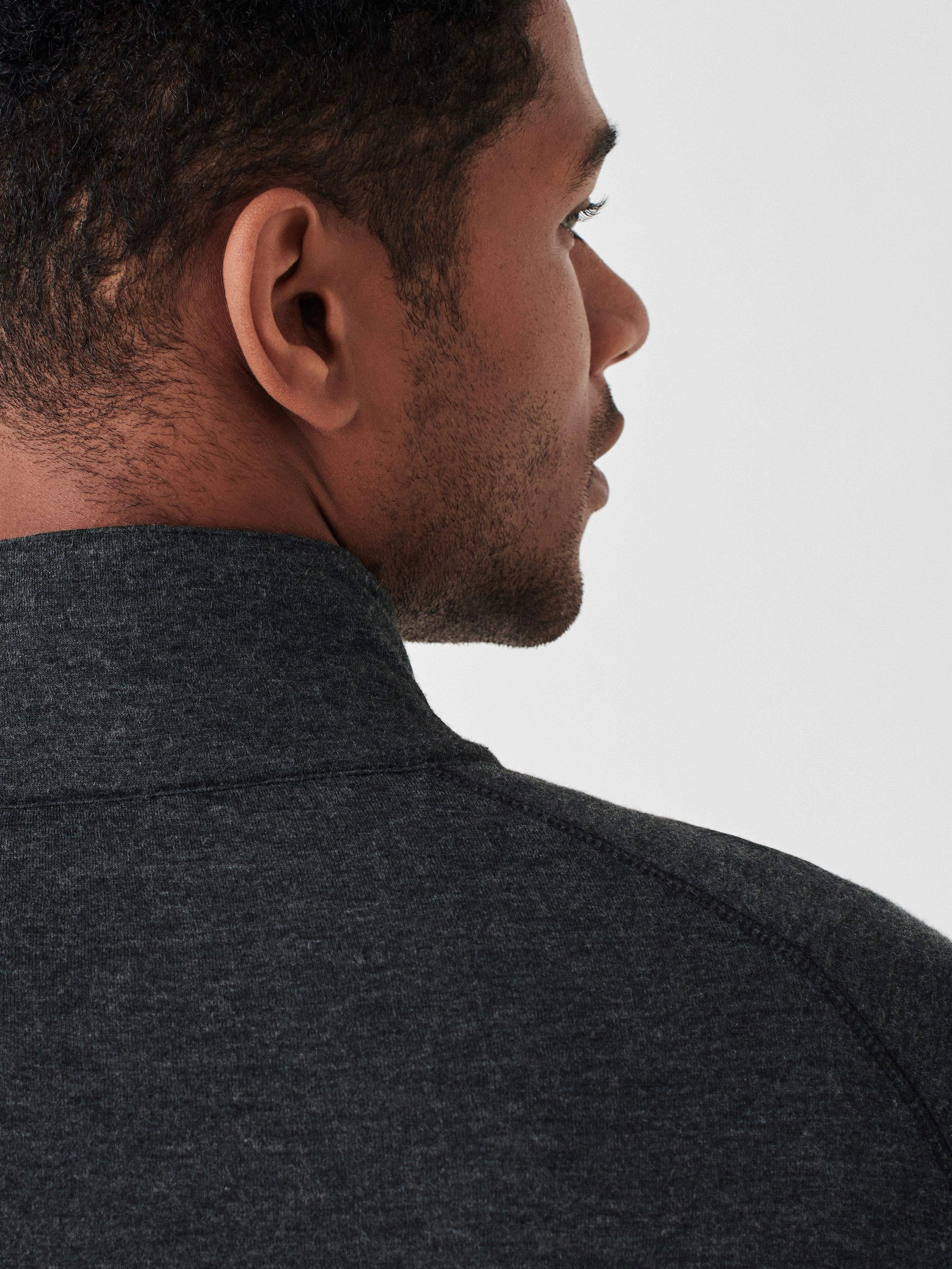 Cloud Cotton Quarter Zip - Charcoal Heather sold by Faherty product image thumbnail 4